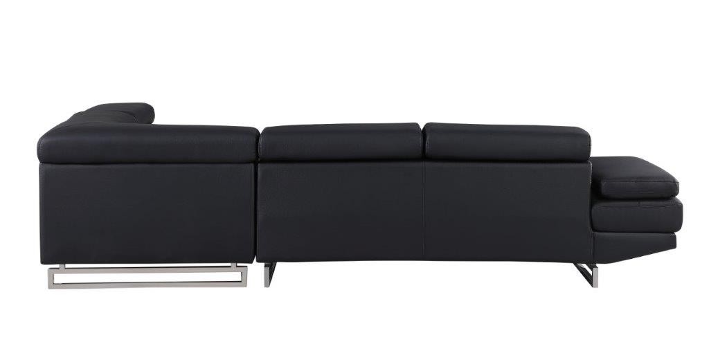 GUF 8136 Right Facing Sectional - Black, Leather