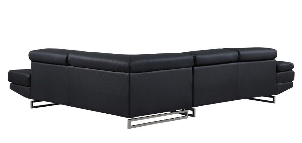 GUF 8136 Right Facing Sectional - Black, Leather