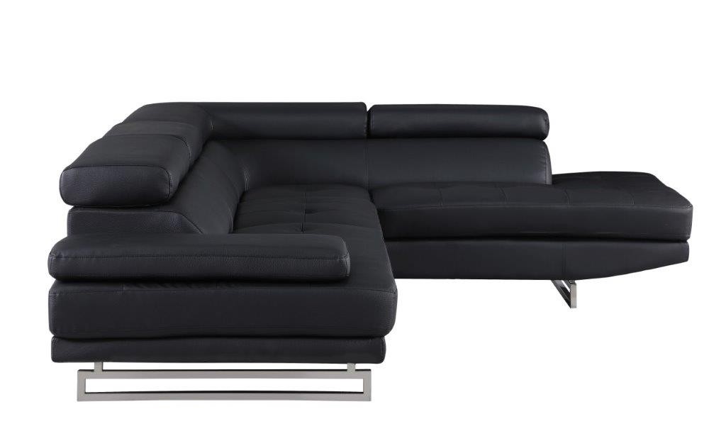 GUF 8136 Right Facing Sectional - Black, Leather