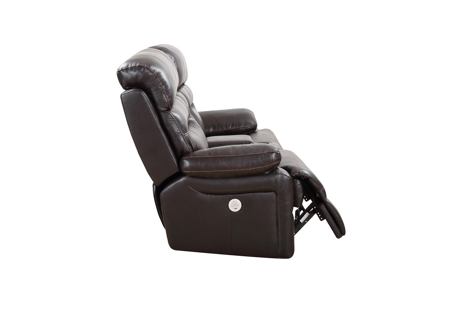 GUF™ 9442 Power Reclining Console Loveseat - Brown, Leather Air