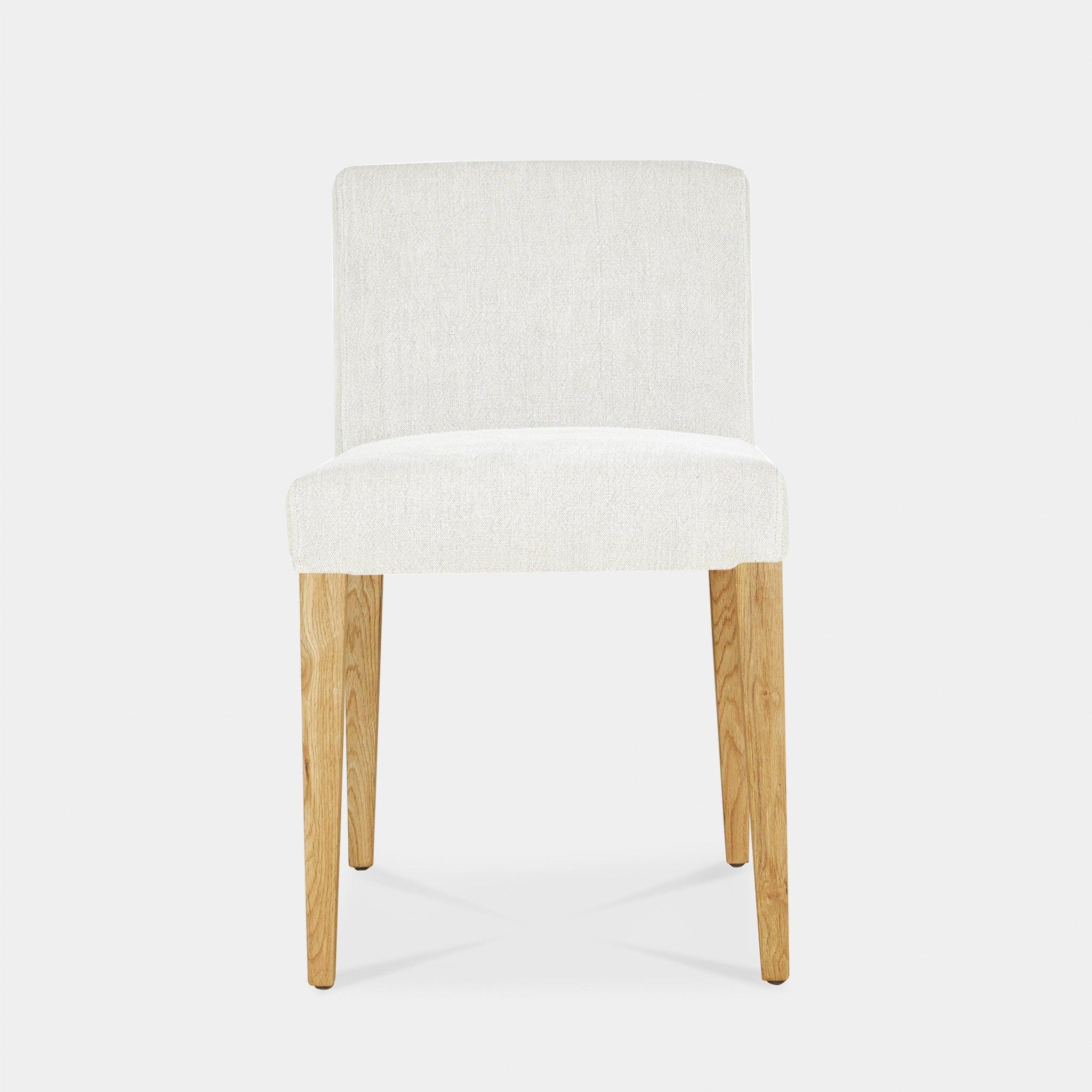 Harbour Altitude Armless Dining Chair - Oak Brown, Boucle Ivory