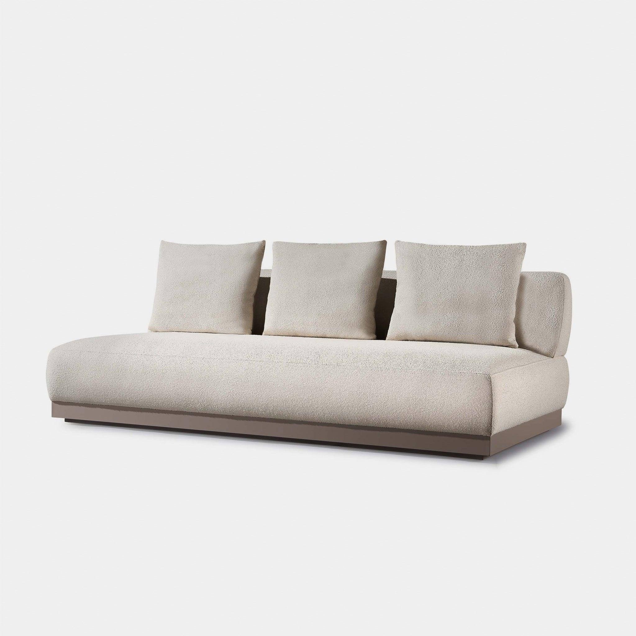 Harbour Amalfi 3 Seat Armless Sofa - Aluminum Asteroid, Copacabana Sand