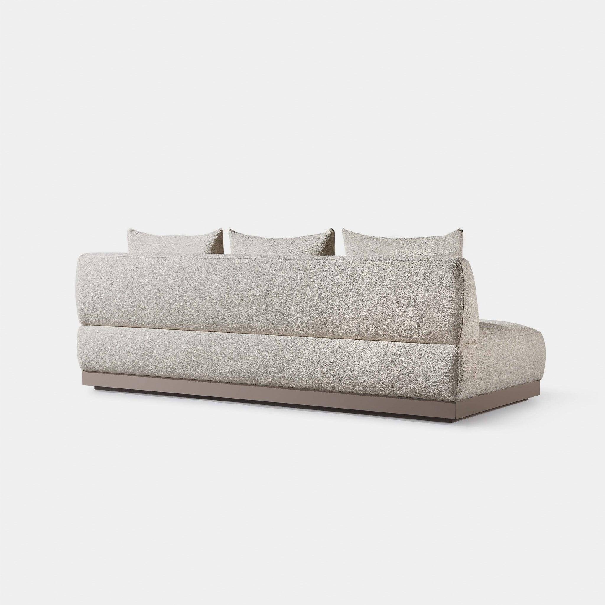 Harbour Amalfi 3 Seat Armless Sofa - Aluminum Asteroid, Copacabana Sand