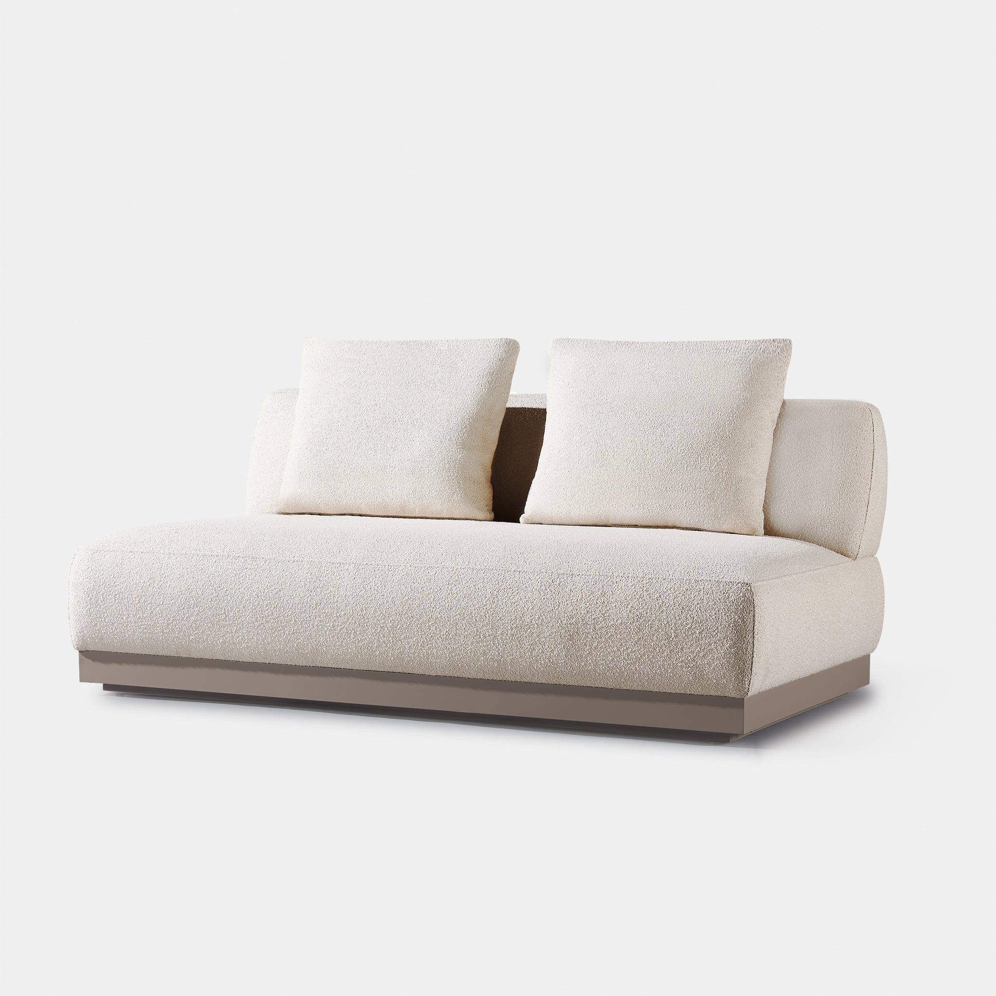 Harbour Amalfi 2 Seat Armless Sofa - Aluminum Asteroid, Panama Blanco