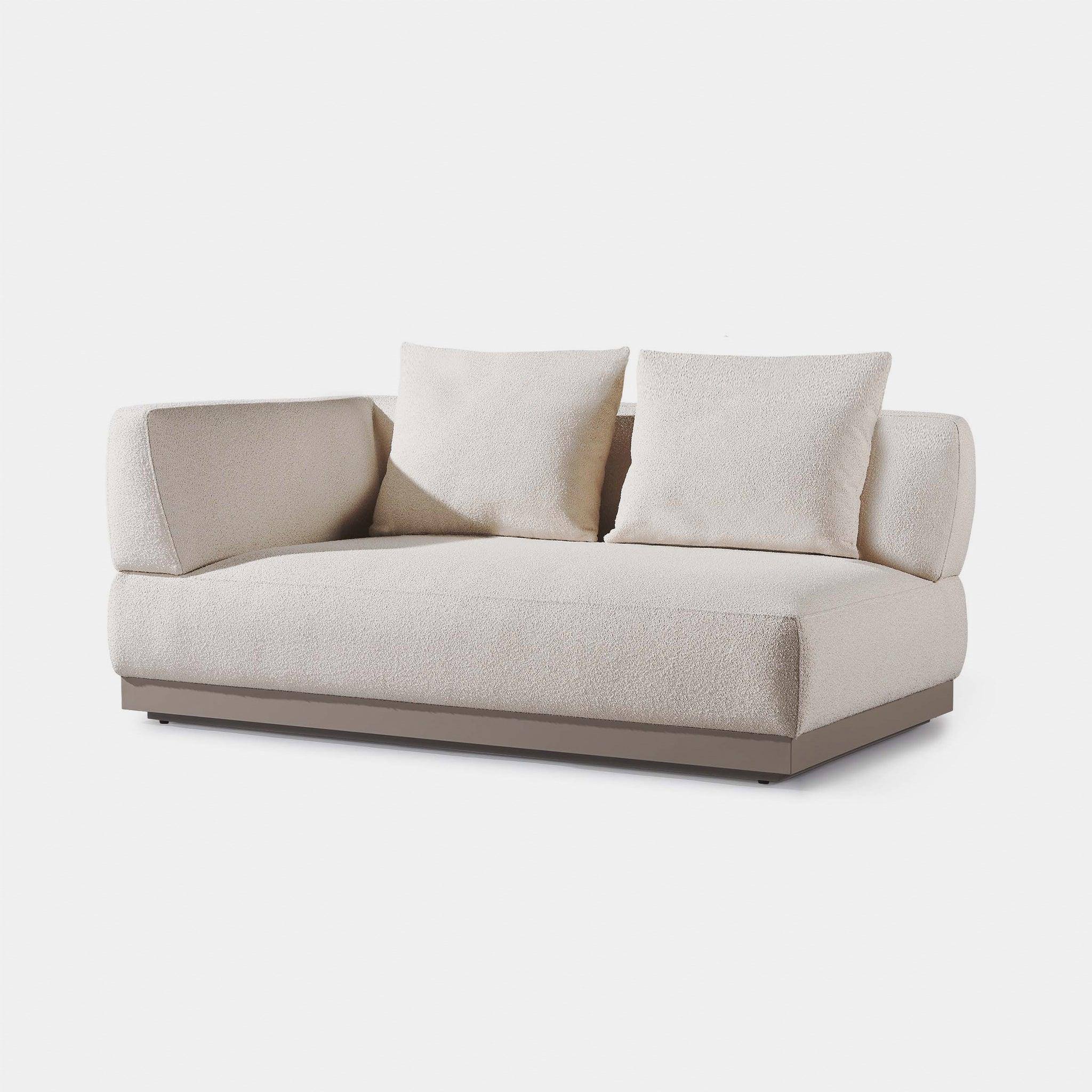 Harbour Amalfi 2 Seat 1 Arm Left - Aluminum Asteroid, Riviera Ivory