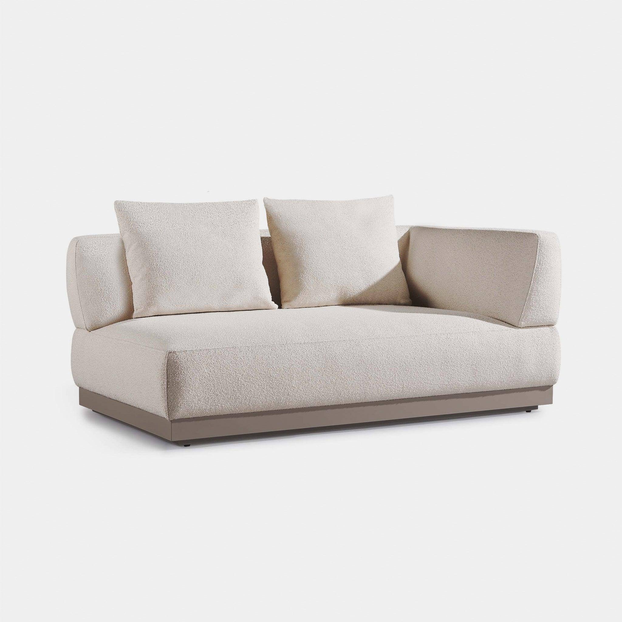 Harbour Amalfi 2 Seat 1 Arm Right - Aluminum Asteroid, Siesta Ivory