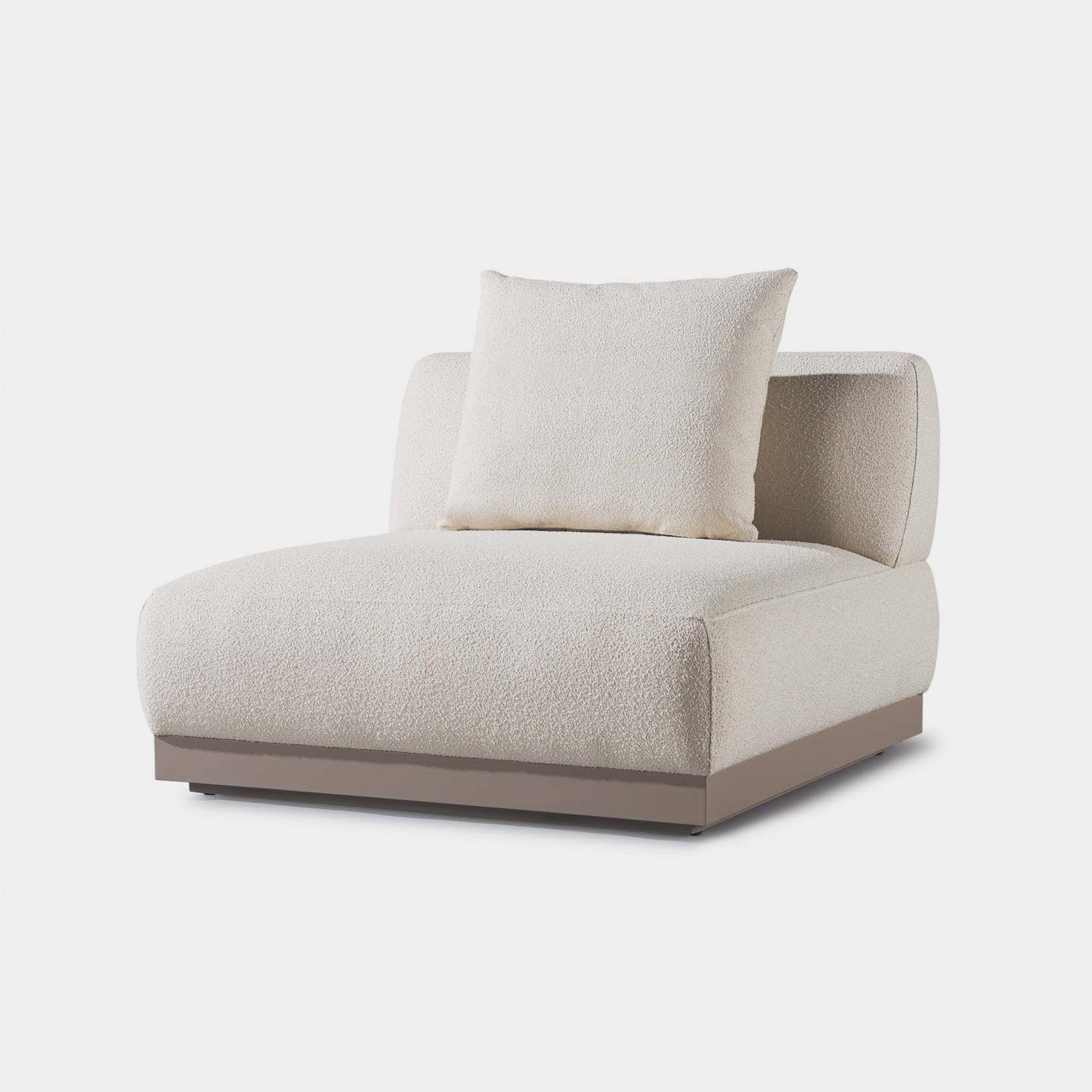 Harbour Amalfi Armless Single - Aluminum Asteroid, Siesta Taupe