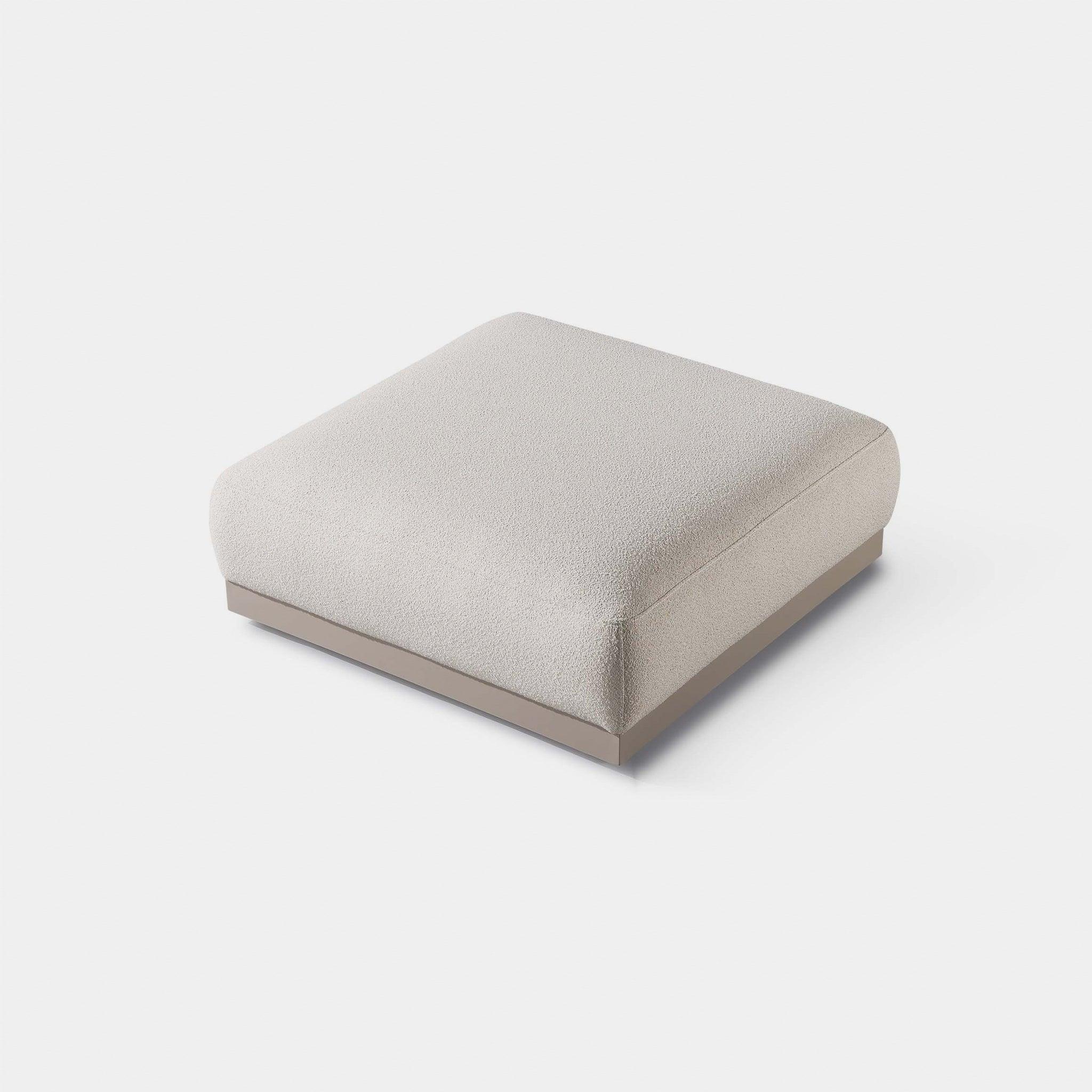 Harbour Amalfi Ottoman - Aluminum Asteroid, Siesta Taupe