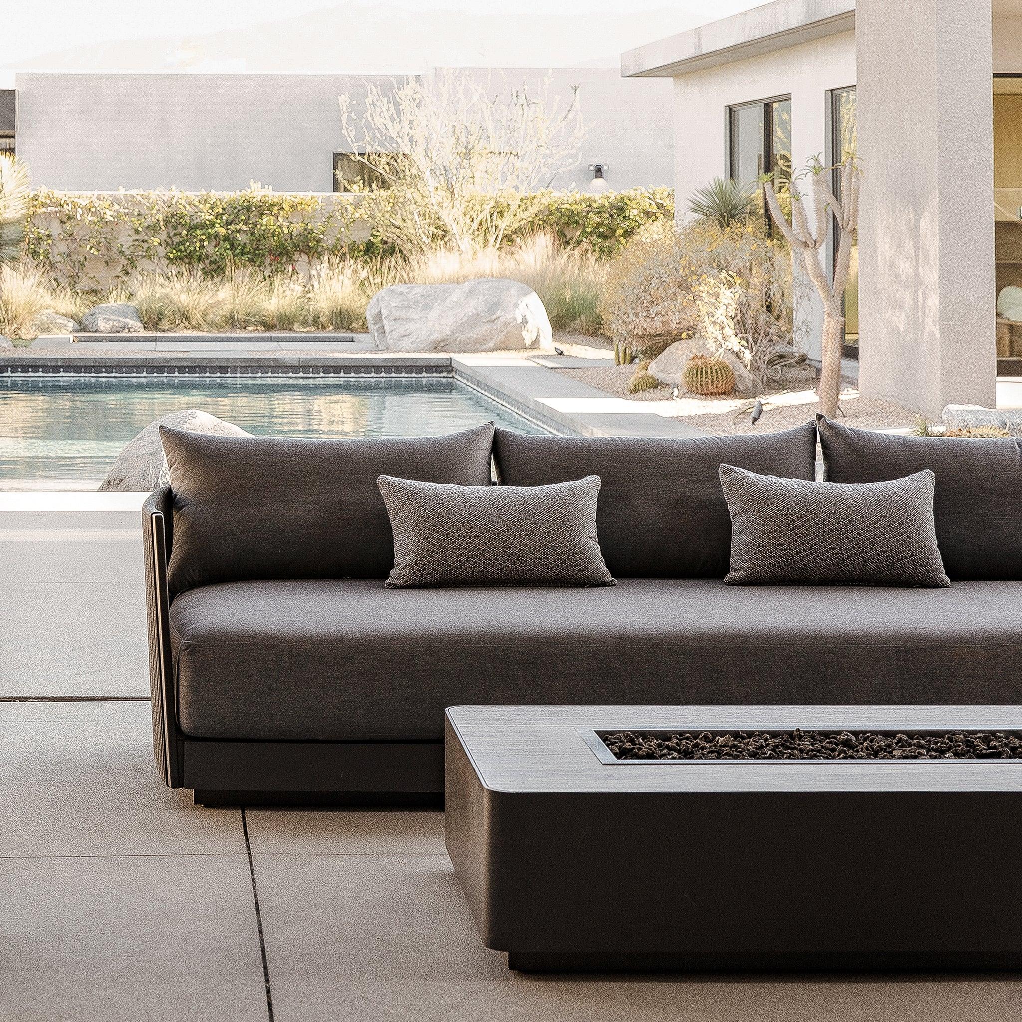 Harbour™ Antigua 3 Seat Sofa - Aluminum Asteroid, Siesta Indigo, Rope Dark Gray