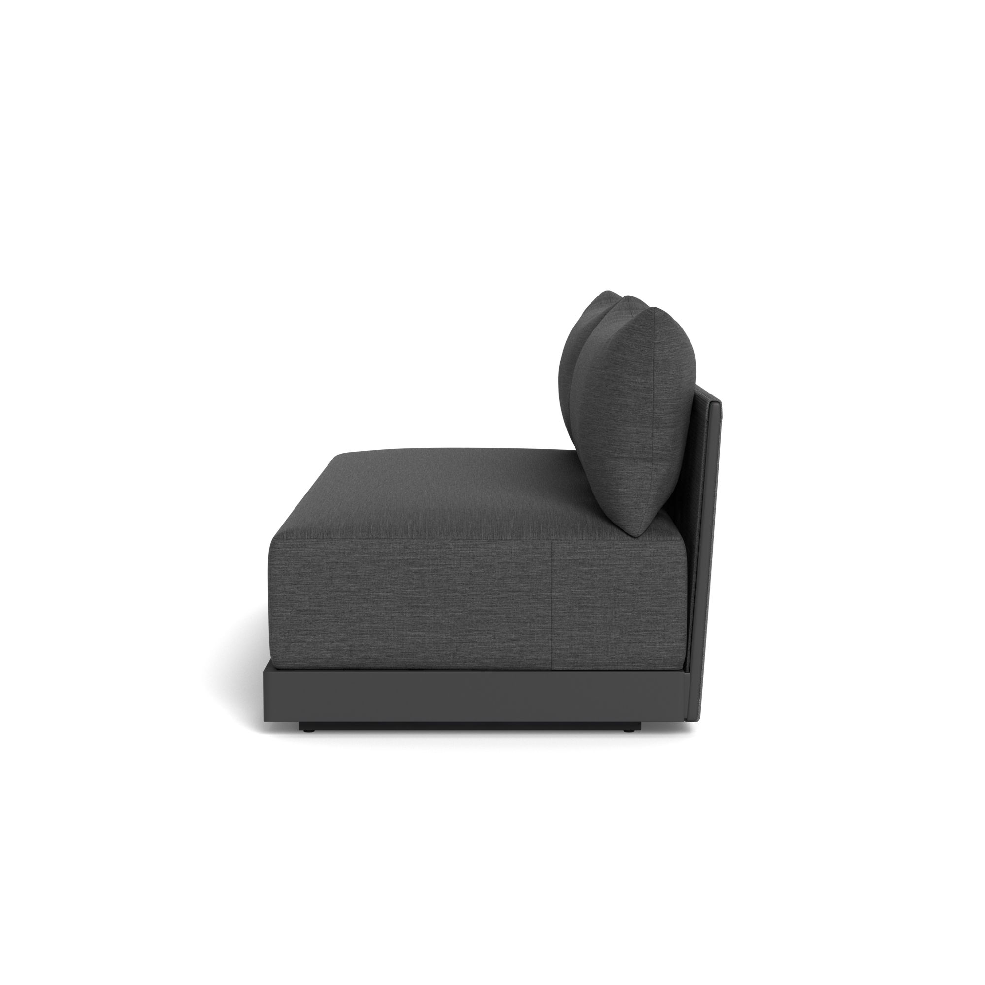 Harbour Antigua 2 Seat Armless Sofa - Aluminum Asteroid, Lisos Grafito, Rope Dark Gray