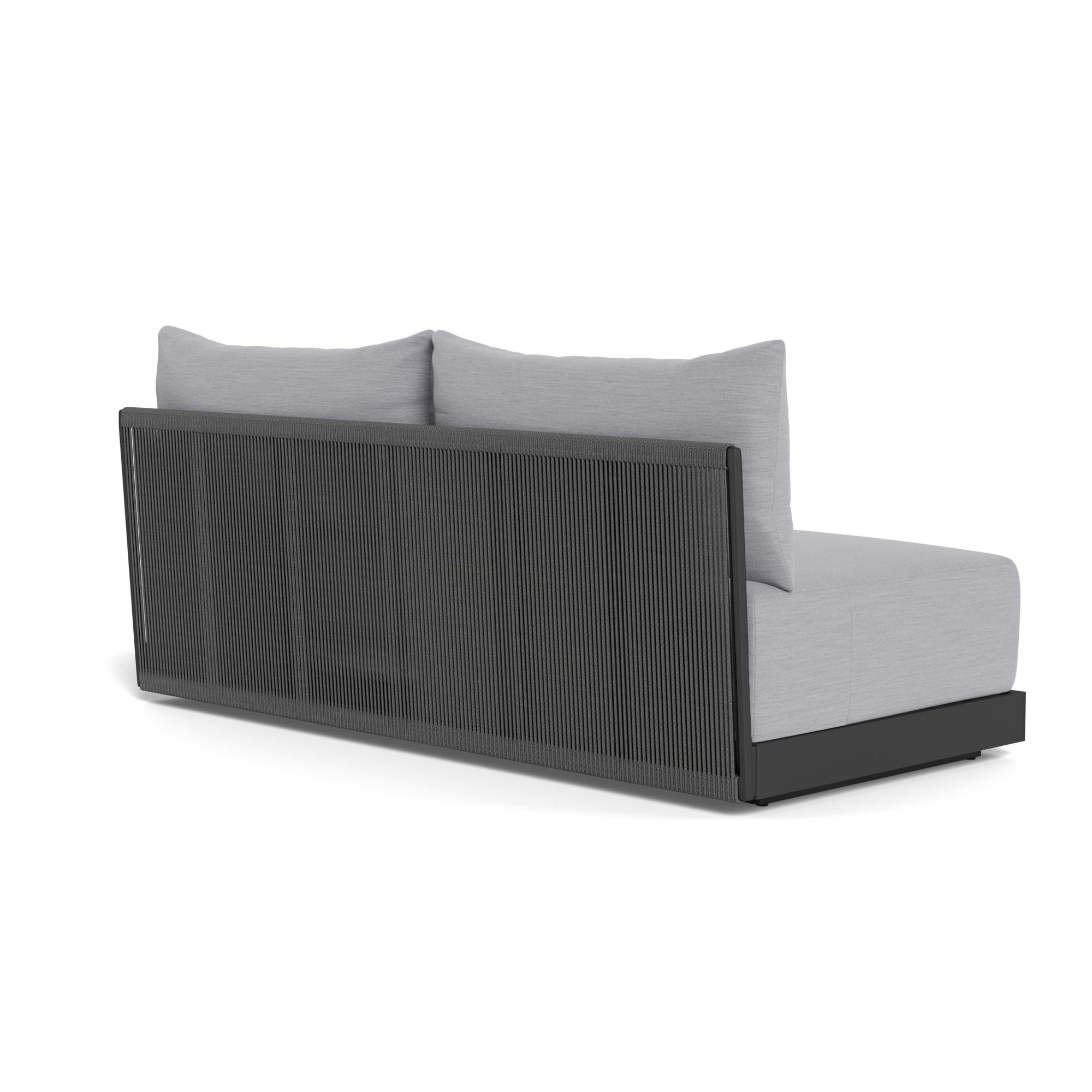 Harbour Antigua 2 Seat Armless Sofa - Aluminum Asteroid, Panama Cloud, Rope Dark Gray