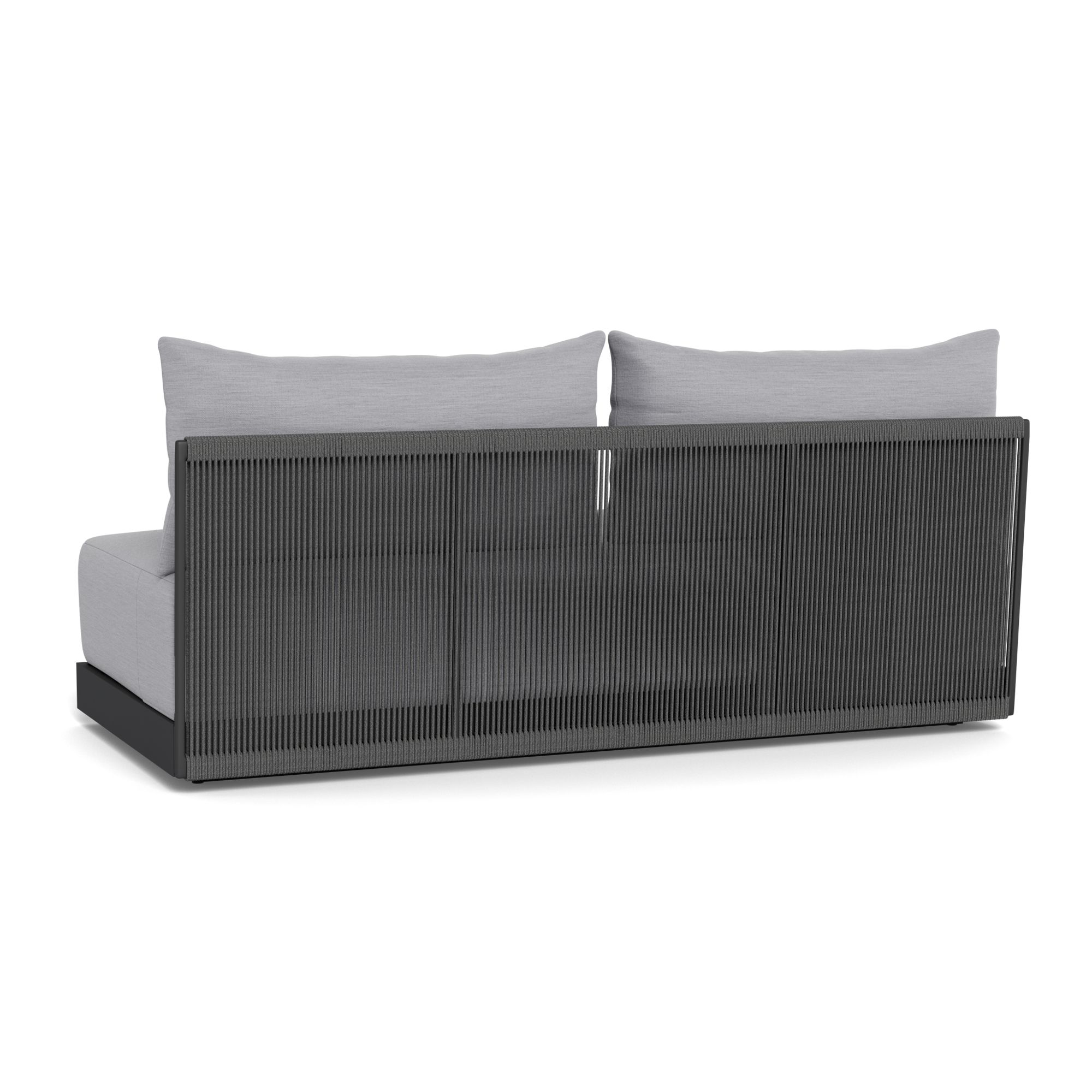 Harbour Antigua 2 Seat Armless Sofa - Aluminum Asteroid, Panama Cloud, Rope Dark Gray