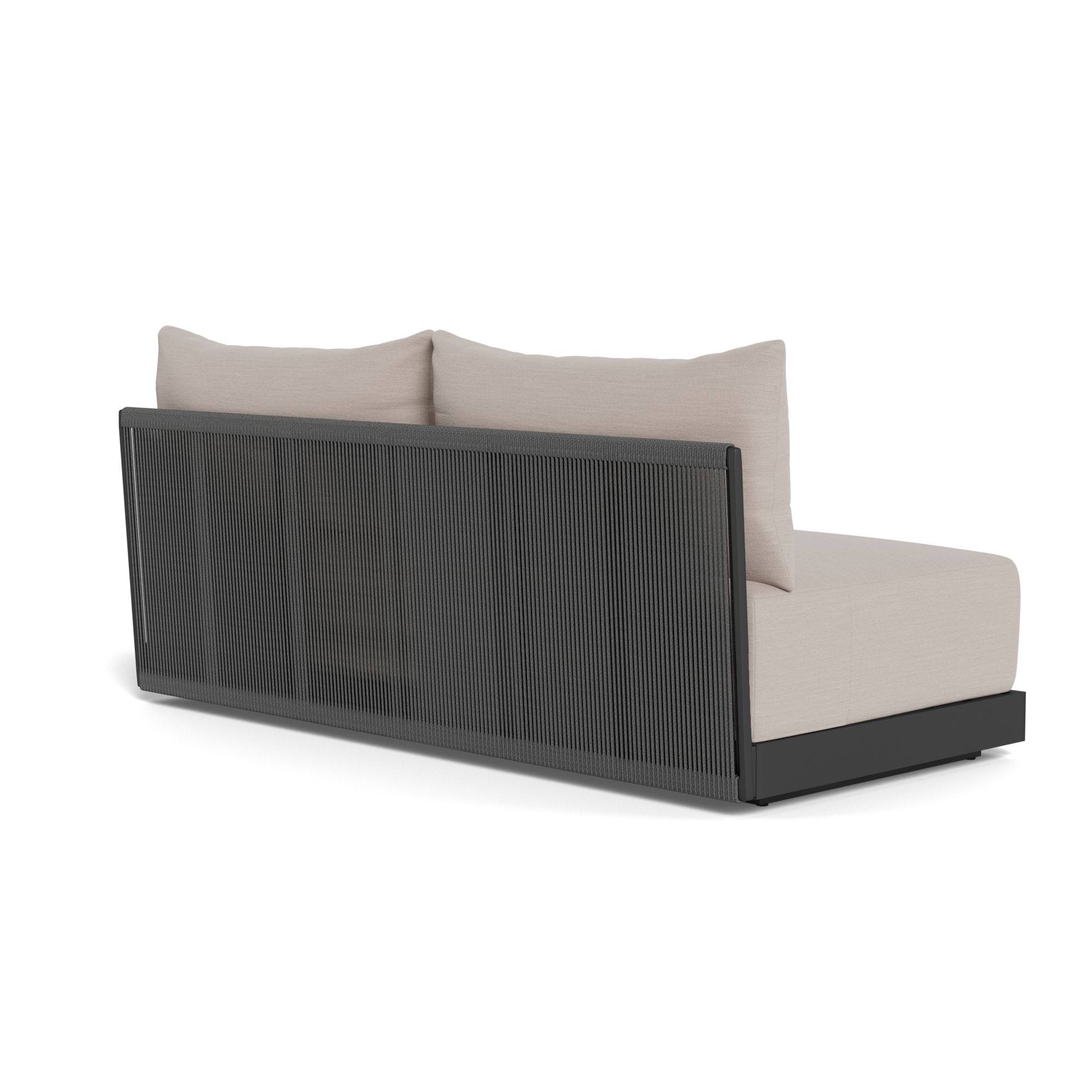 Harbour Antigua 2 Seat Armless Sofa - Aluminum Asteroid, Panama Marble, Rope Dark Gray