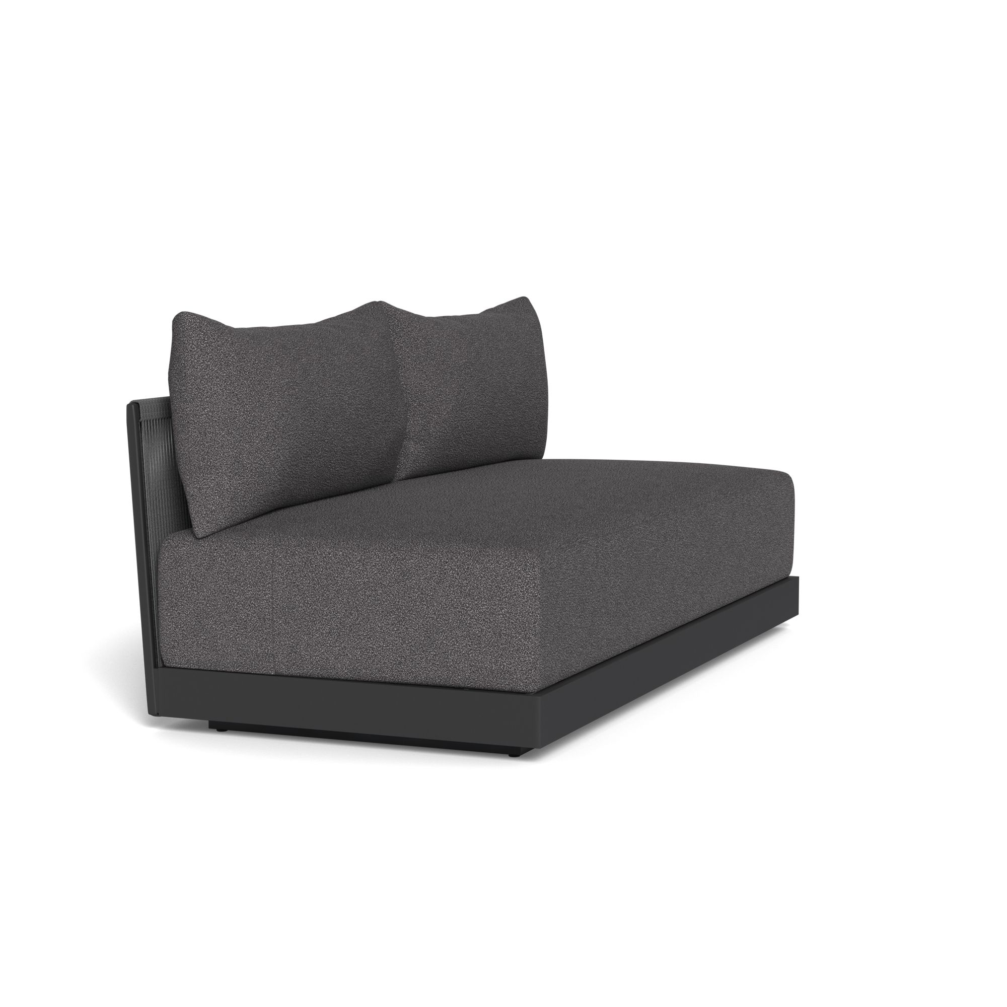 Harbour Antigua 2 Seat Armless Sofa - Aluminum Asteroid, Riviera Slate, Rope Dark Gray