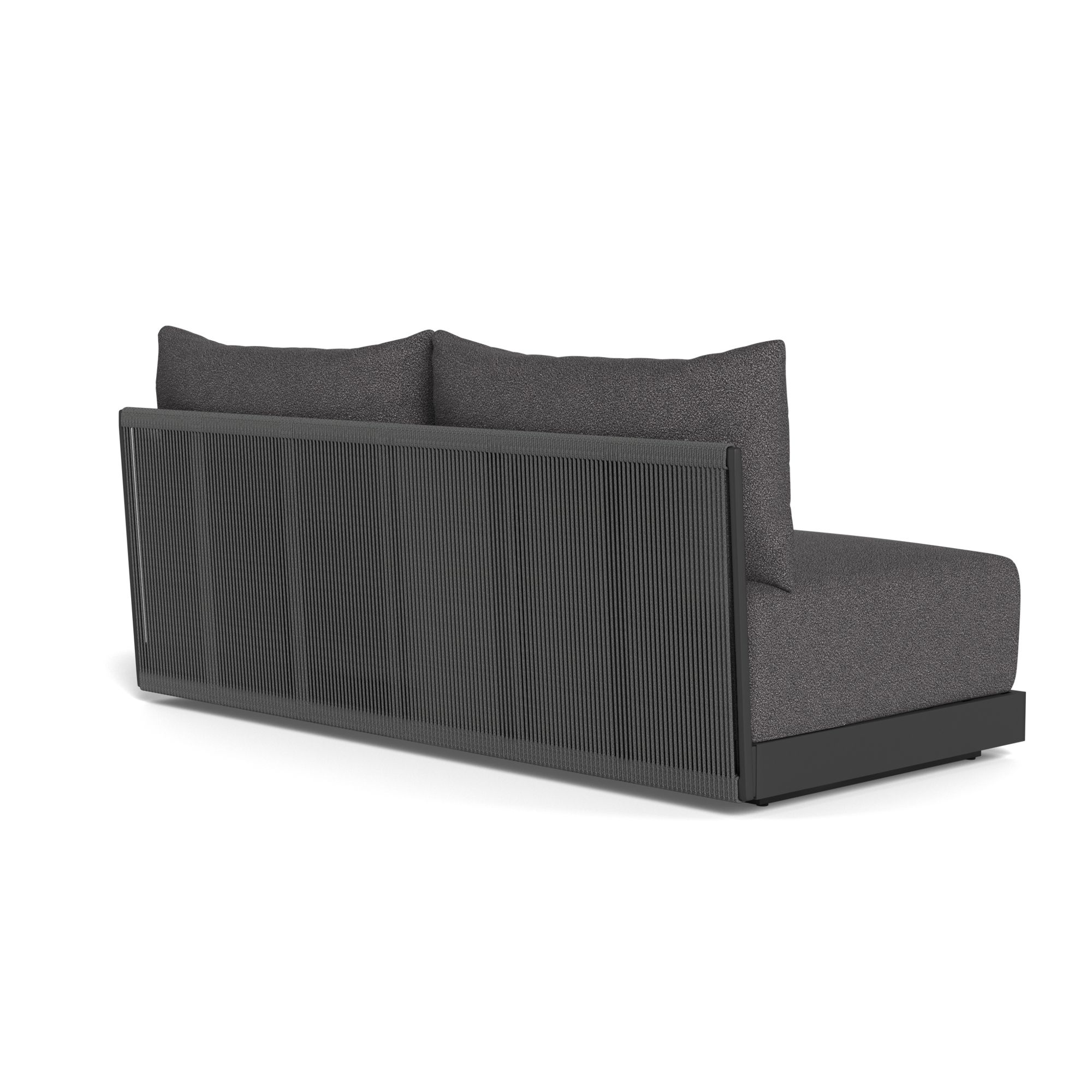 Harbour Antigua 2 Seat Armless Sofa - Aluminum Asteroid, Riviera Slate, Rope Dark Gray