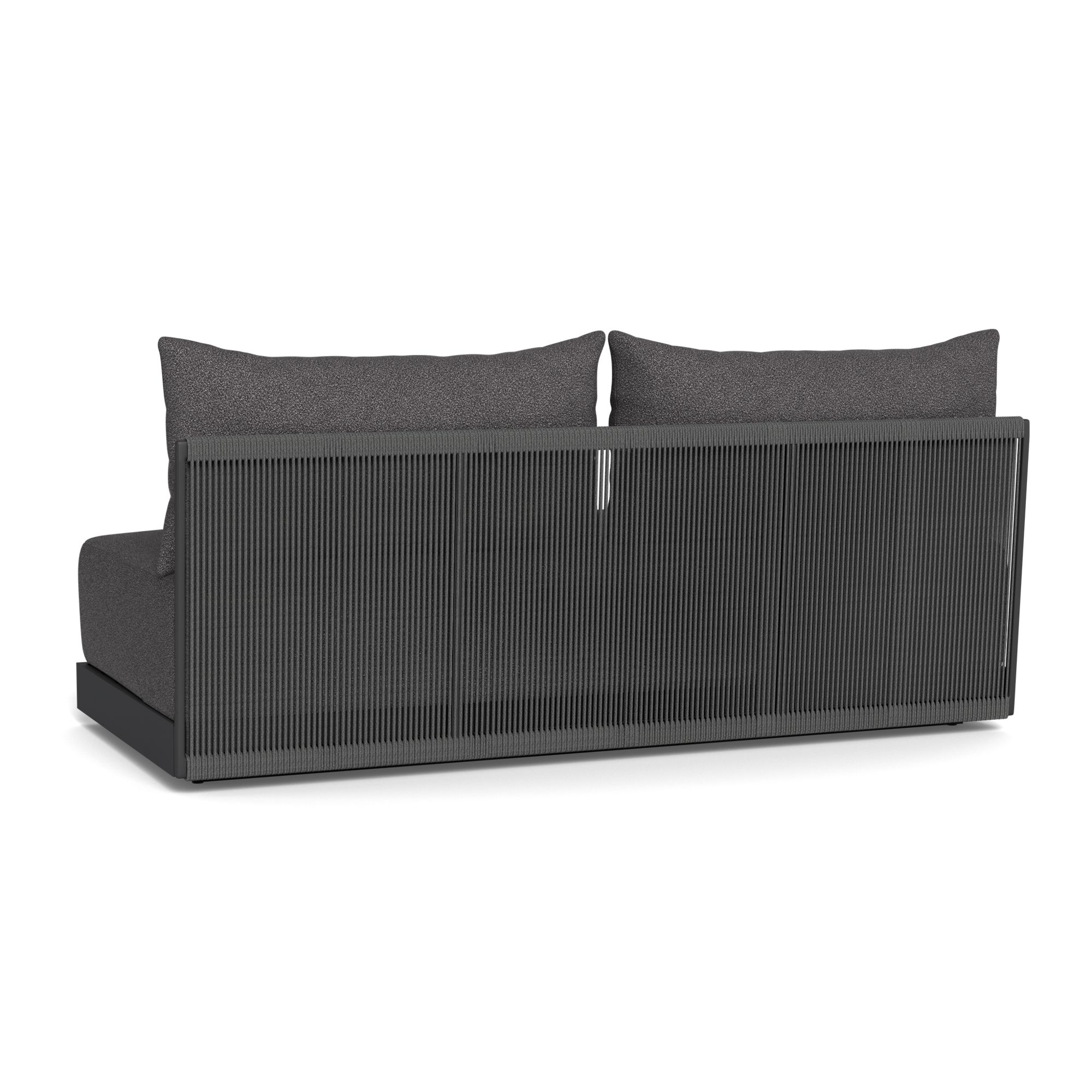 Harbour Antigua 2 Seat Armless Sofa - Aluminum Asteroid, Riviera Slate, Rope Dark Gray