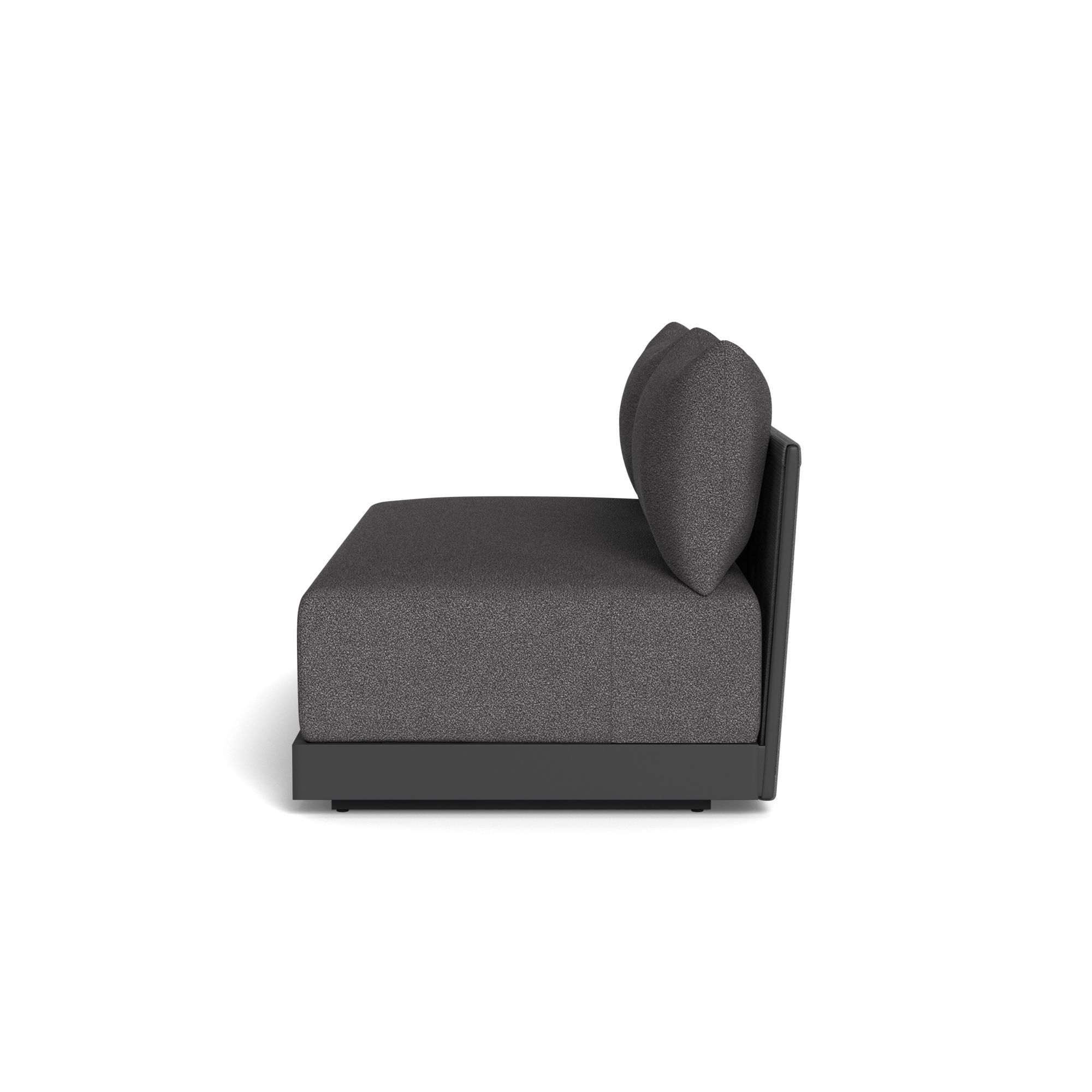 Harbour Antigua 2 Seat Armless Sofa - Aluminum Asteroid, Riviera Slate, Rope Dark Gray