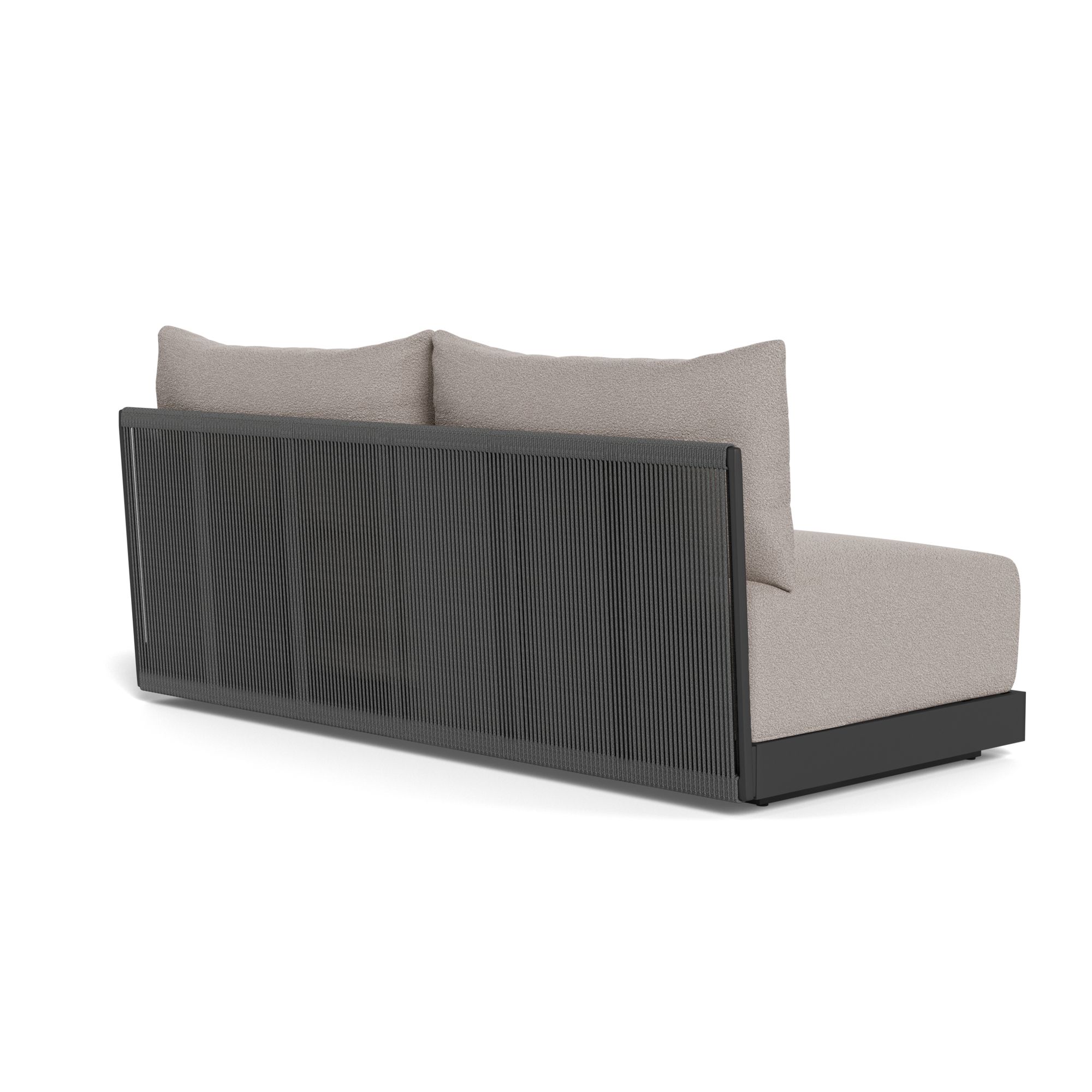 Harbour Antigua 2 Seat Armless Sofa - Aluminum Asteroid, Riviera Stone, Rope Dark Gray