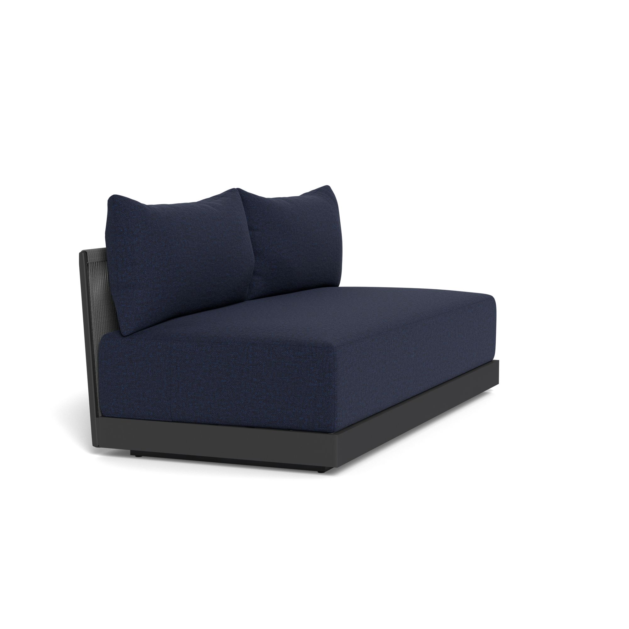 Harbour Antigua 2 Seat Armless Sofa - Aluminum Asteroid, Siesta Indigo, Rope Dark Gray