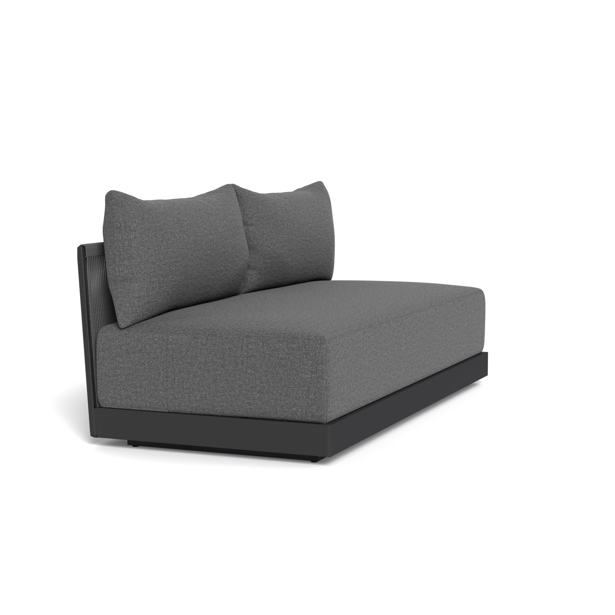 Harbour Antigua 2 Seat Armless Sofa - Aluminum Asteroid, Siesta Slate, Rope Dark Gray