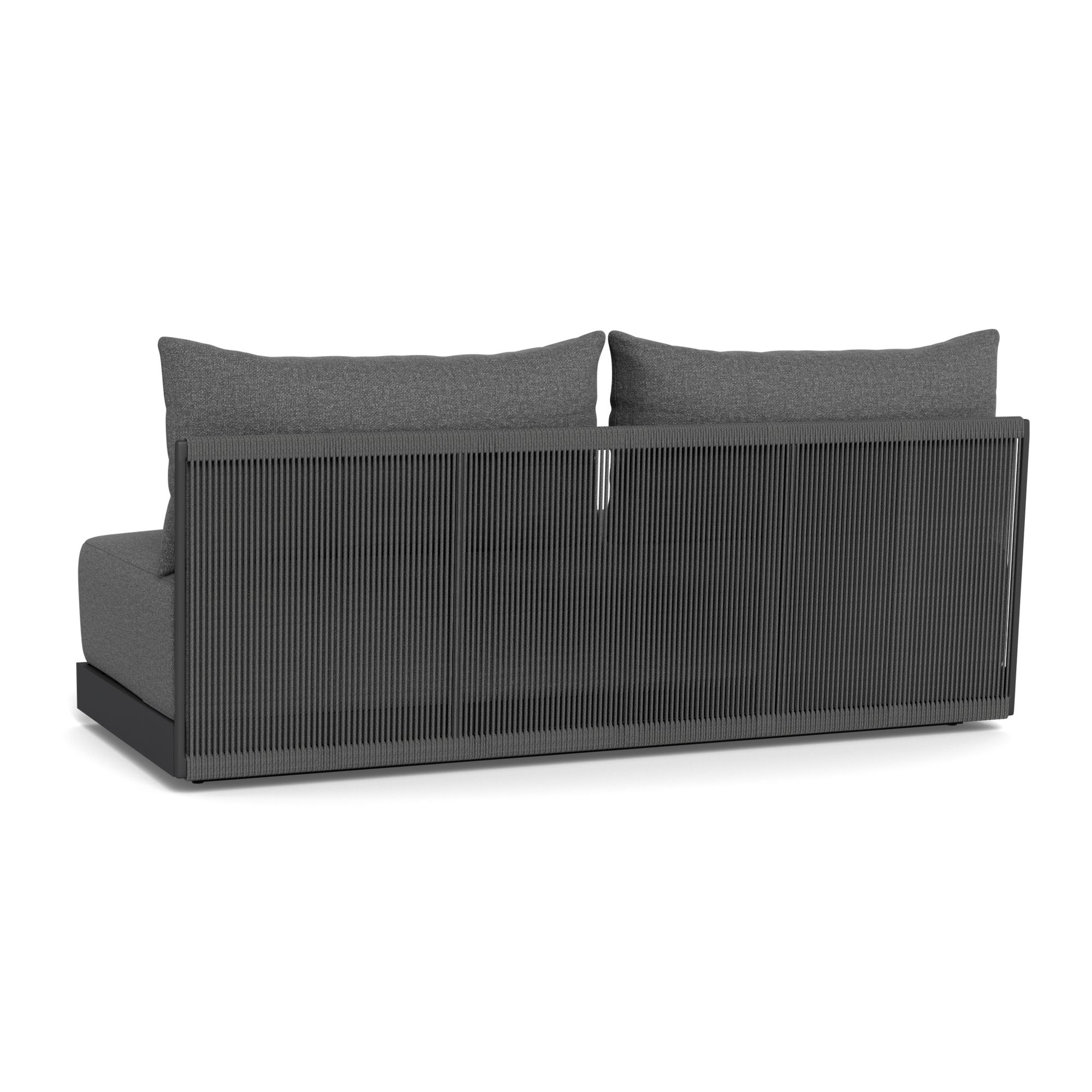 Harbour Antigua 2 Seat Armless Sofa - Aluminum Asteroid, Siesta Slate, Rope Dark Gray