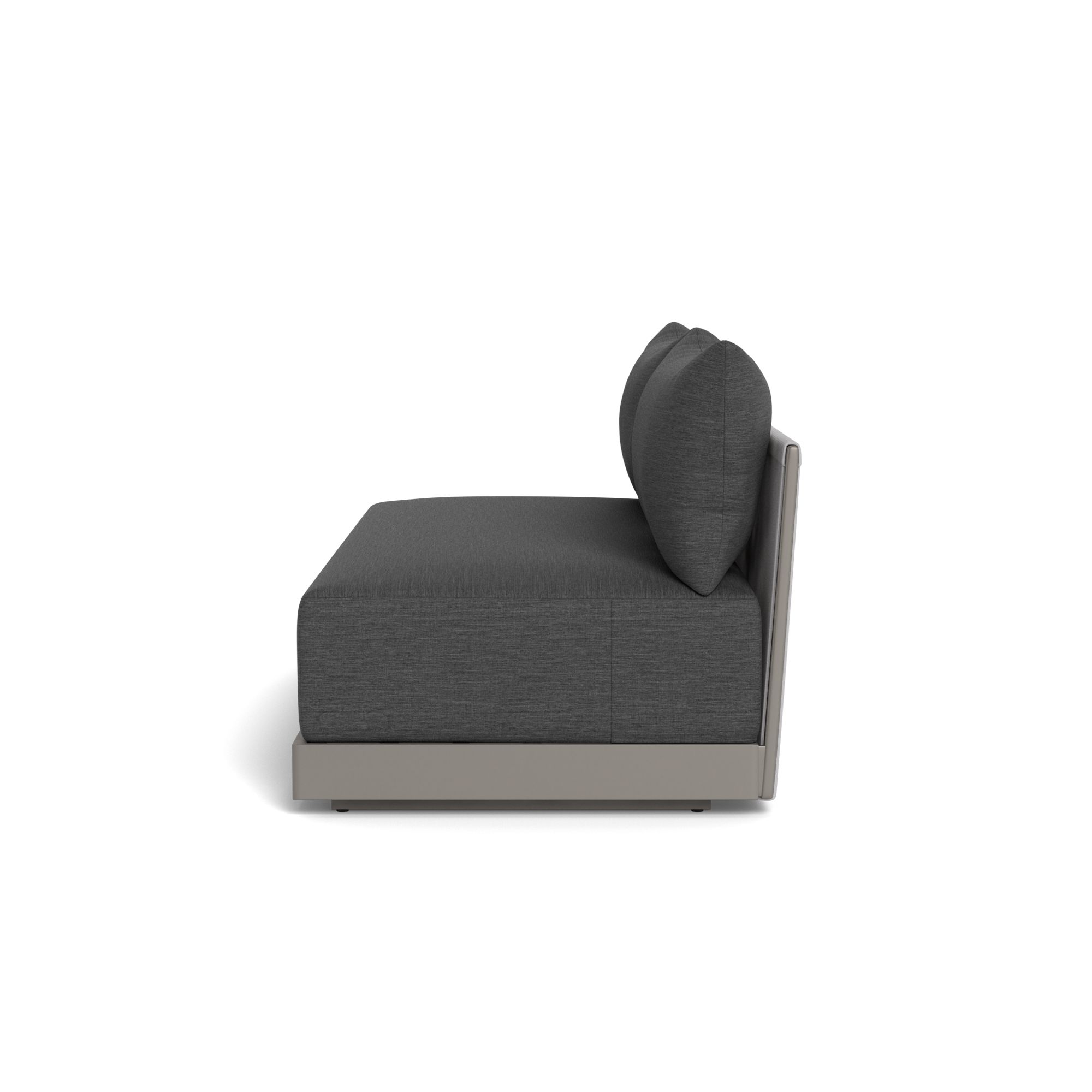 Harbour Antigua 2 Seat Armless Sofa - Aluminum Taupe, Lisos Grafito, Rope Light Gray