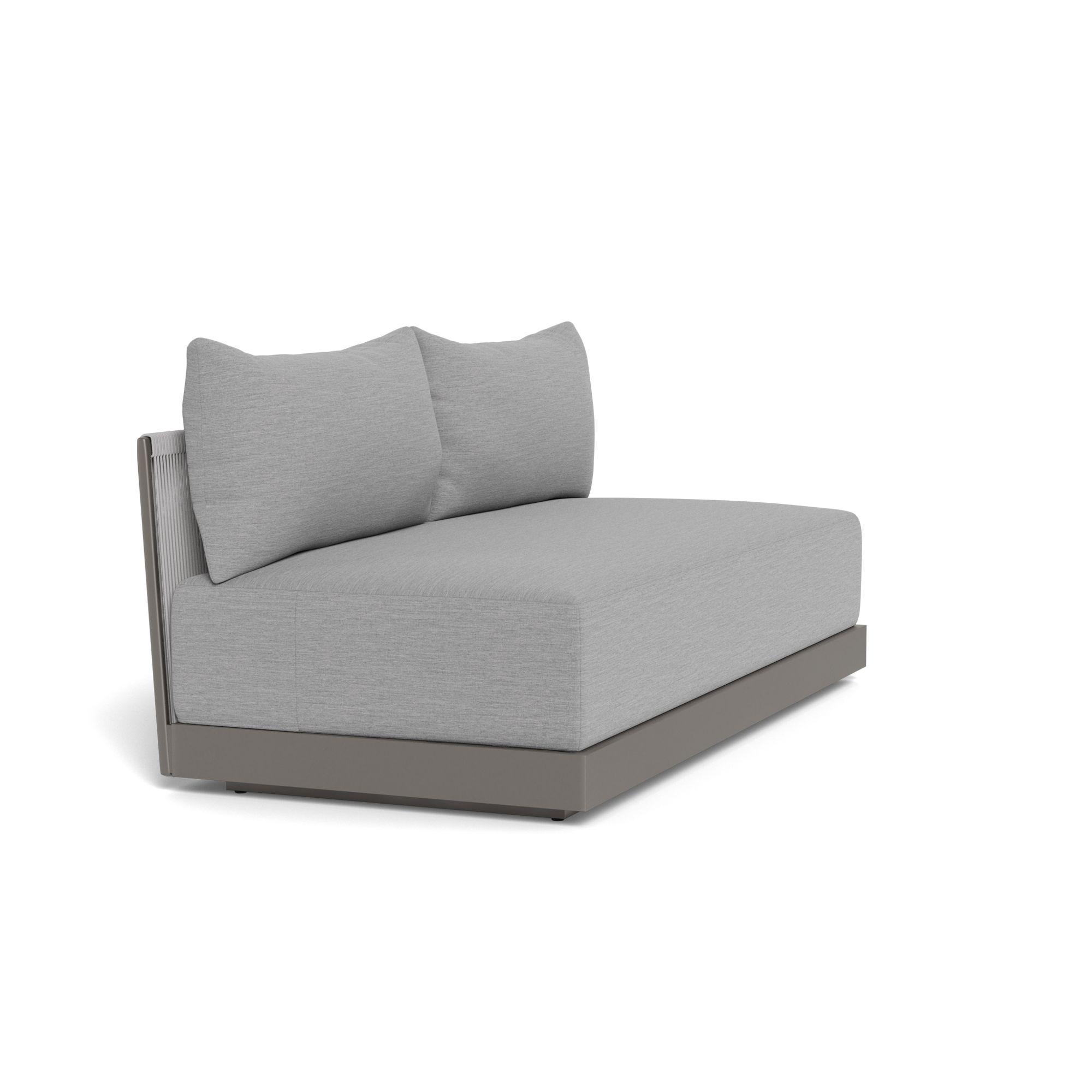 Harbour Antigua 2 Seat Armless Sofa - Aluminum Taupe, Lisos Piedra, Rope Light Gray