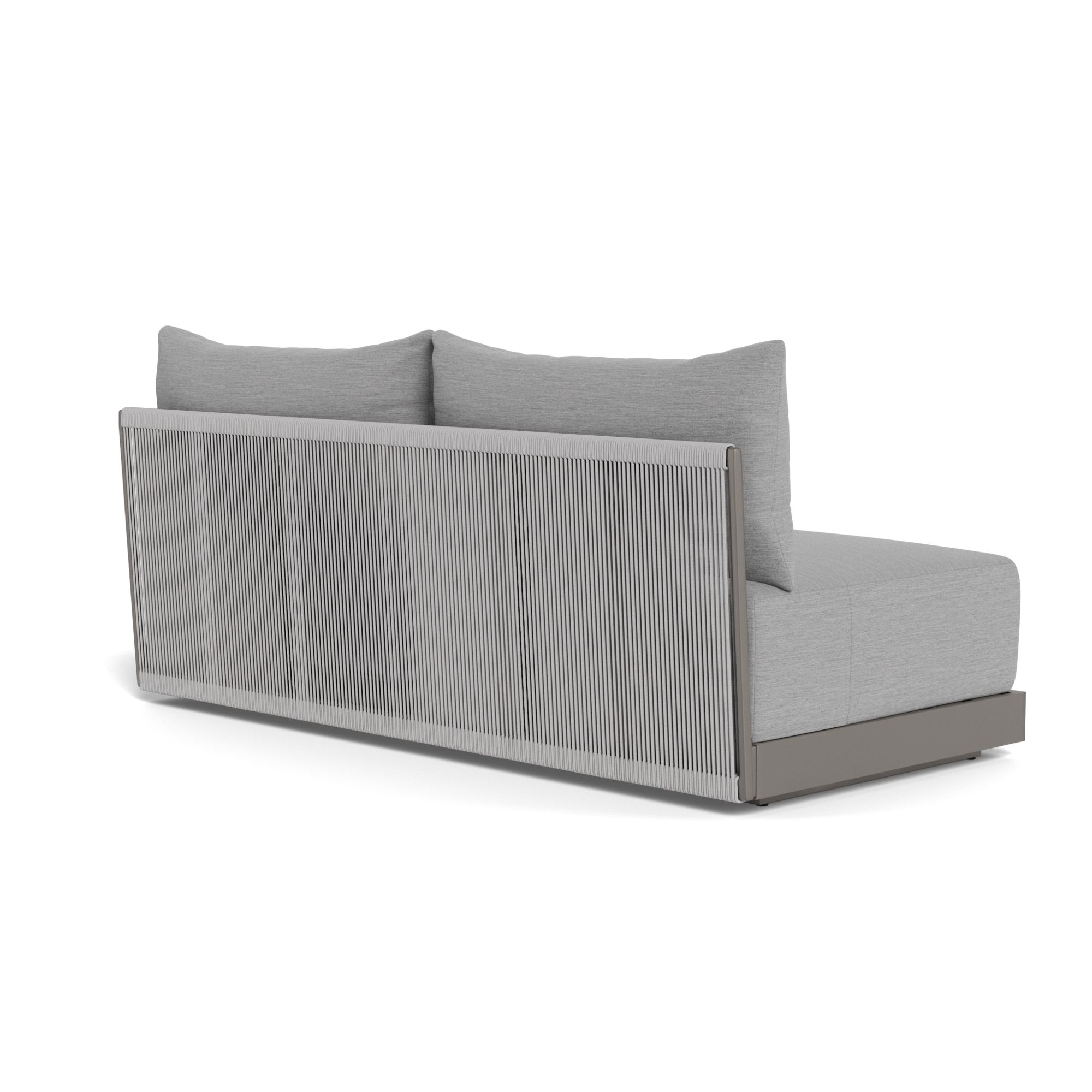 Harbour Antigua 2 Seat Armless Sofa - Aluminum Taupe, Lisos Piedra, Rope Light Gray