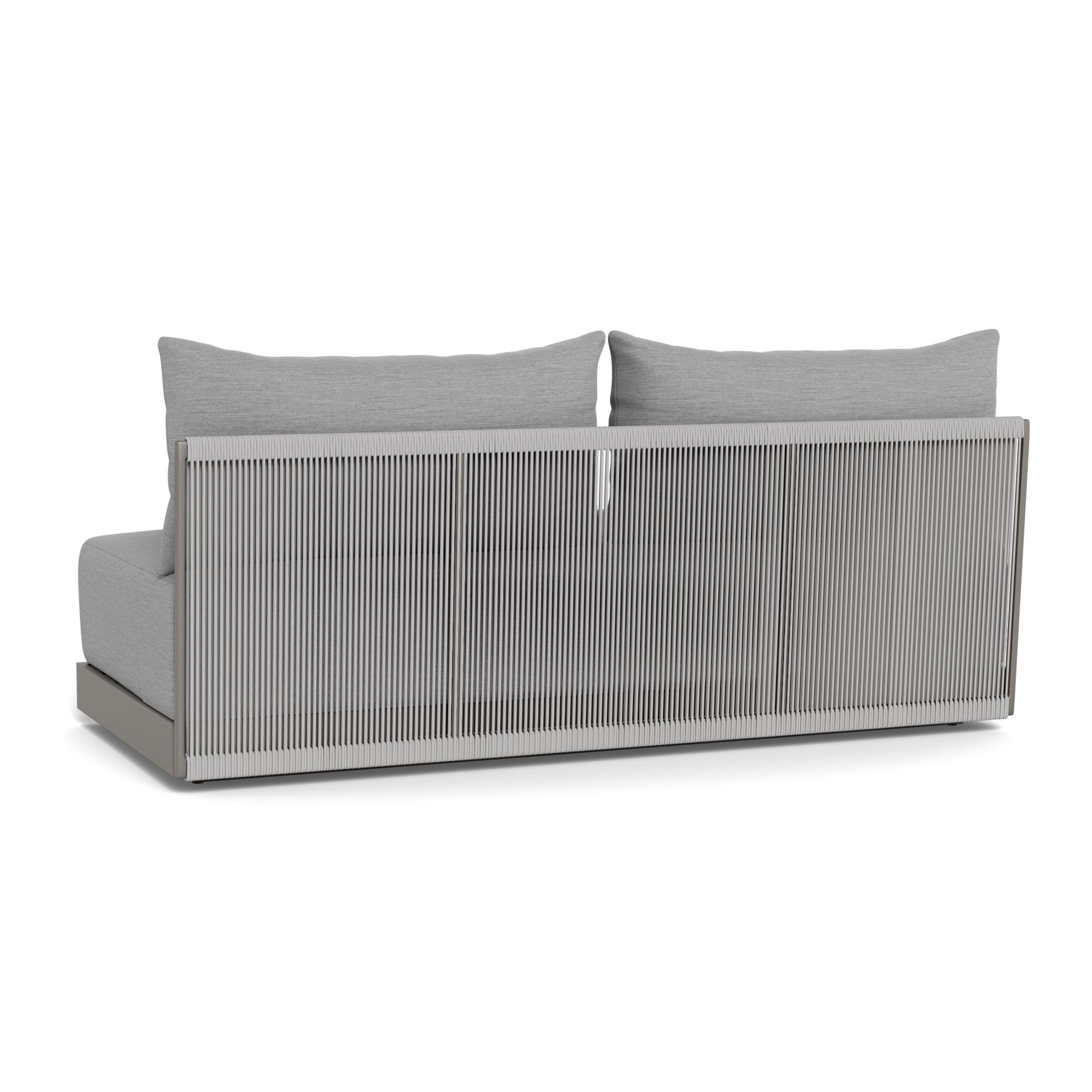 Harbour Antigua 2 Seat Armless Sofa - Aluminum Taupe, Lisos Piedra, Rope Light Gray