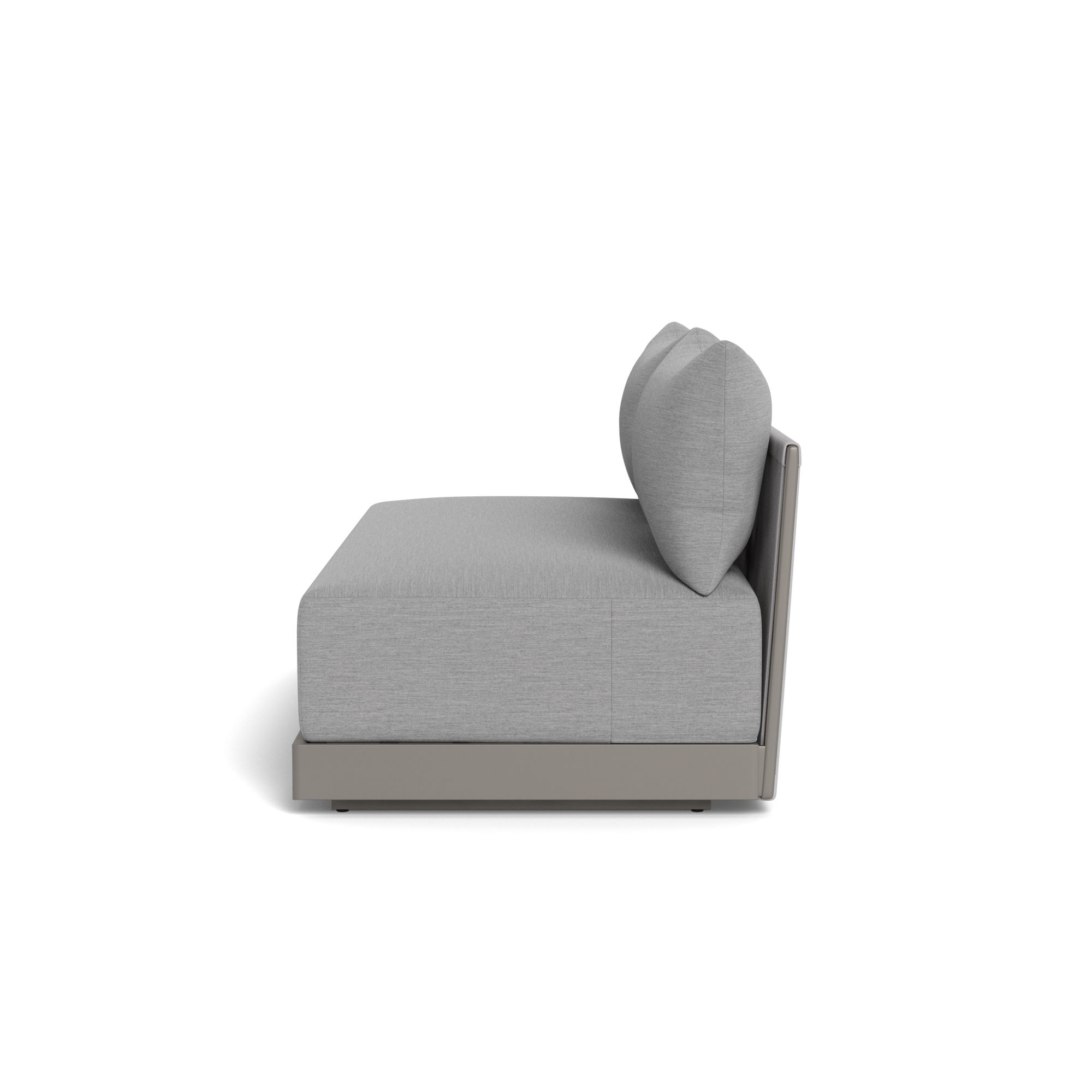 Harbour Antigua 2 Seat Armless Sofa - Aluminum Taupe, Lisos Piedra, Rope Light Gray