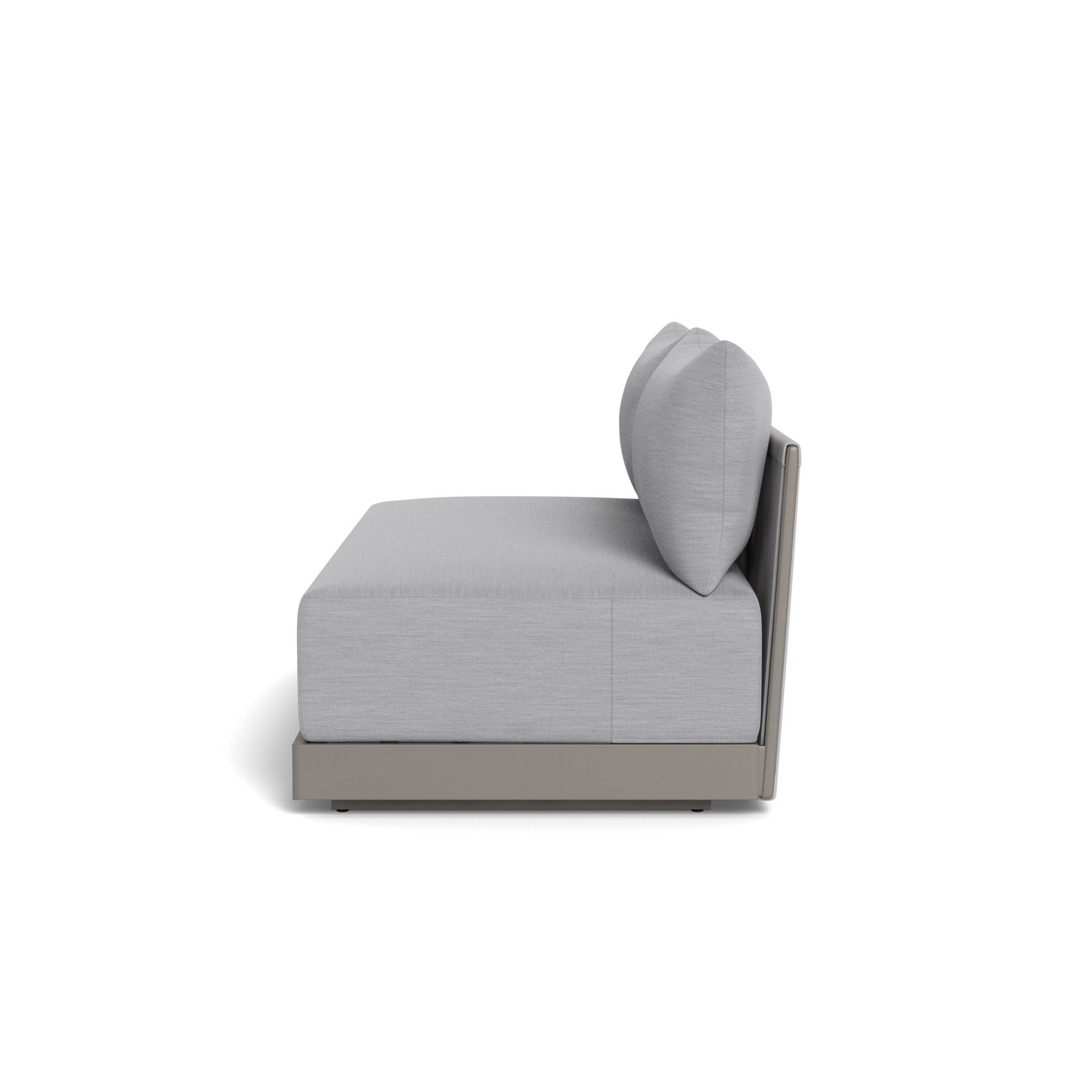 Harbour Antigua 2 Seat Armless Sofa - Aluminum Taupe, Panama Cloud, Rope Light Gray