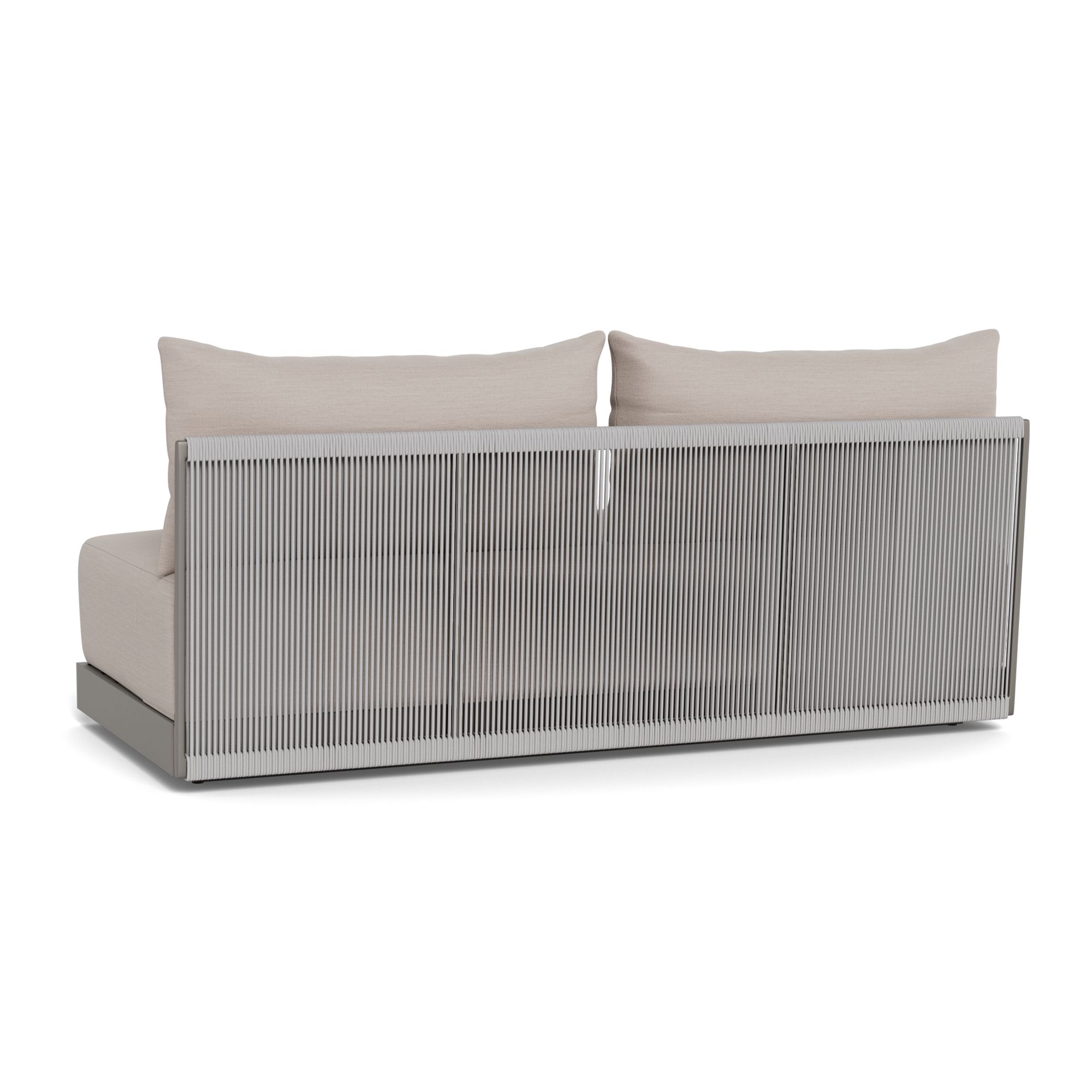 Harbour Antigua 2 Seat Armless Sofa - Aluminum Taupe, Panama Marble, Rope Light Gray