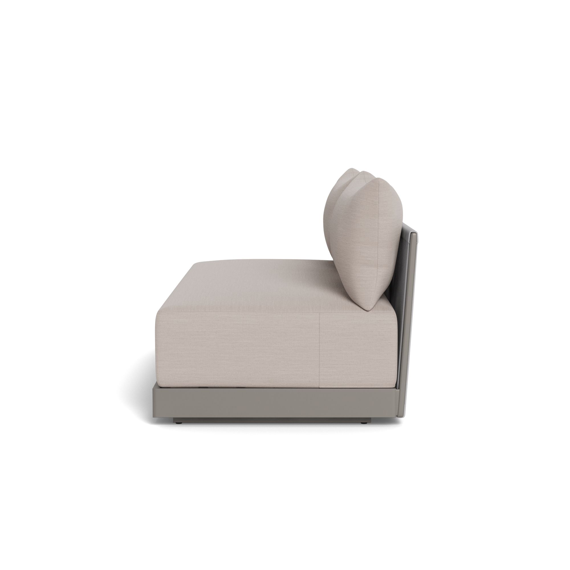 Harbour Antigua 2 Seat Armless Sofa - Aluminum Taupe, Panama Marble, Rope Light Gray