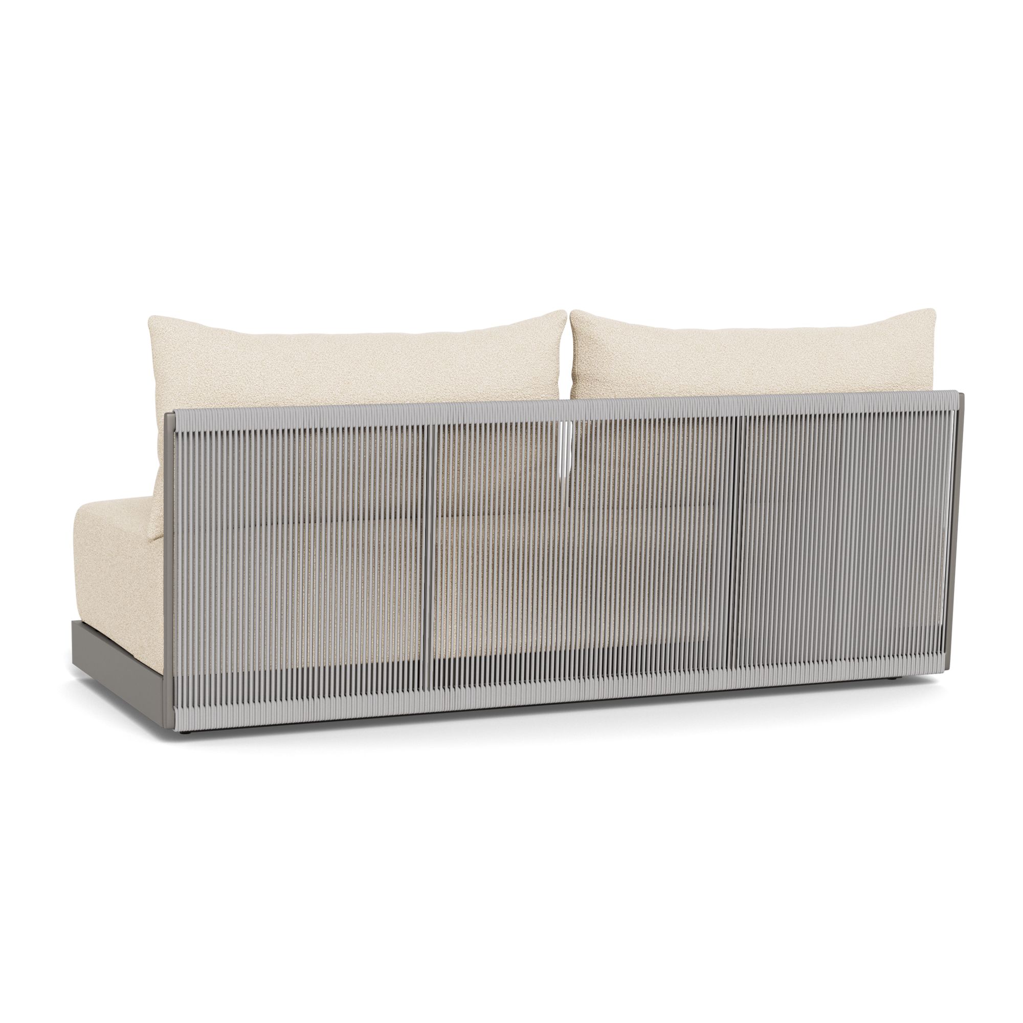 Harbour Antigua 2 Seat Armless Sofa - Aluminum Taupe, Riviera Sand, Rope Light Gray