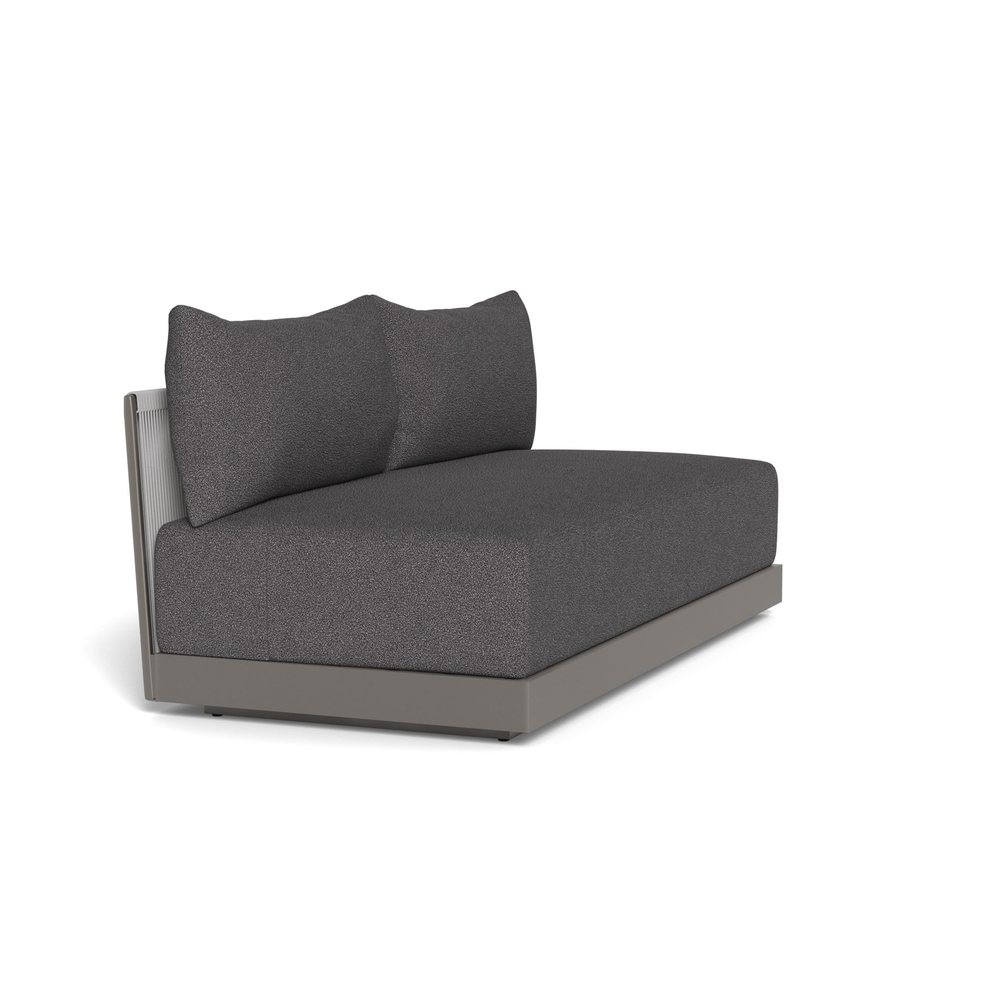 Harbour Antigua 2 Seat Armless Sofa - Aluminum Taupe, Riviera Slate, Rope Light Gray