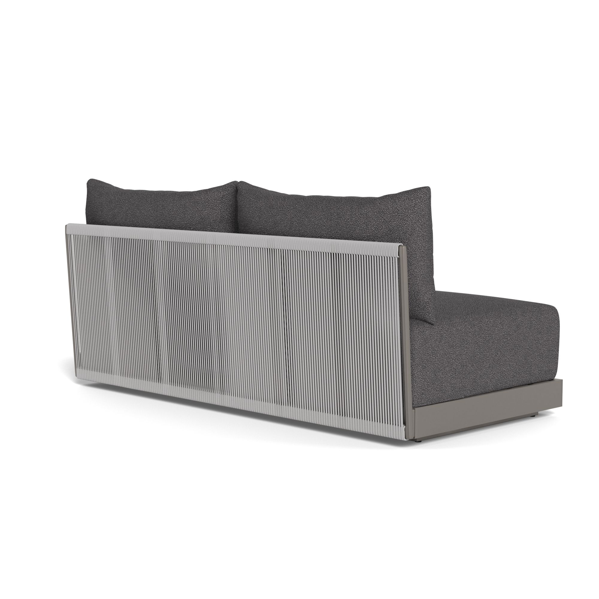 Harbour Antigua 2 Seat Armless Sofa - Aluminum Taupe, Riviera Slate, Rope Light Gray