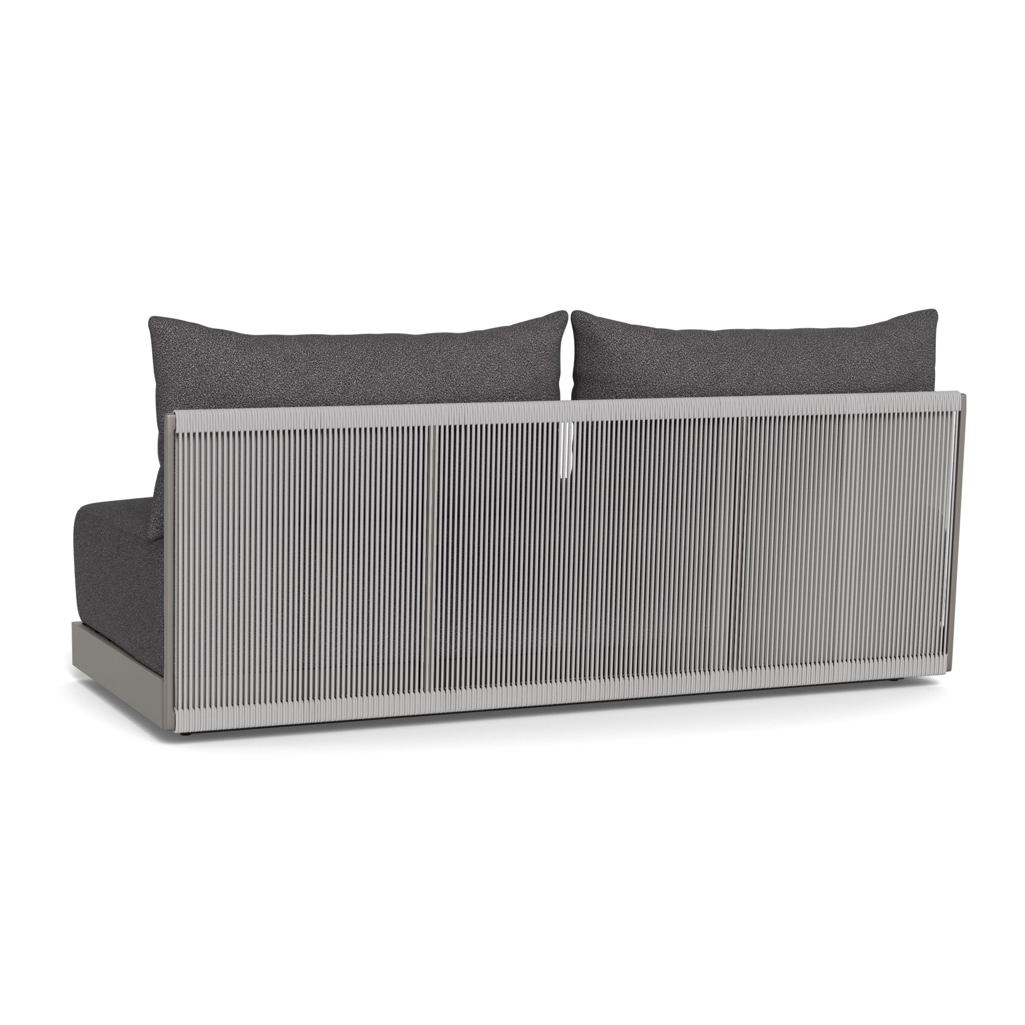 Harbour Antigua 2 Seat Armless Sofa - Aluminum Taupe, Riviera Slate, Rope Light Gray