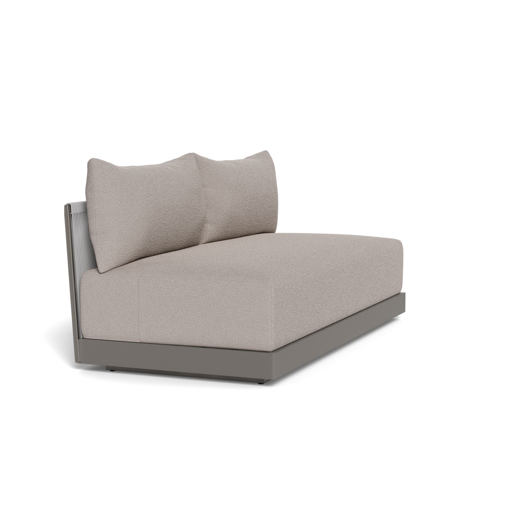 Harbour Antigua 2 Seat Armless Sofa - Aluminum Taupe, Riviera Stone, Rope Light Gray