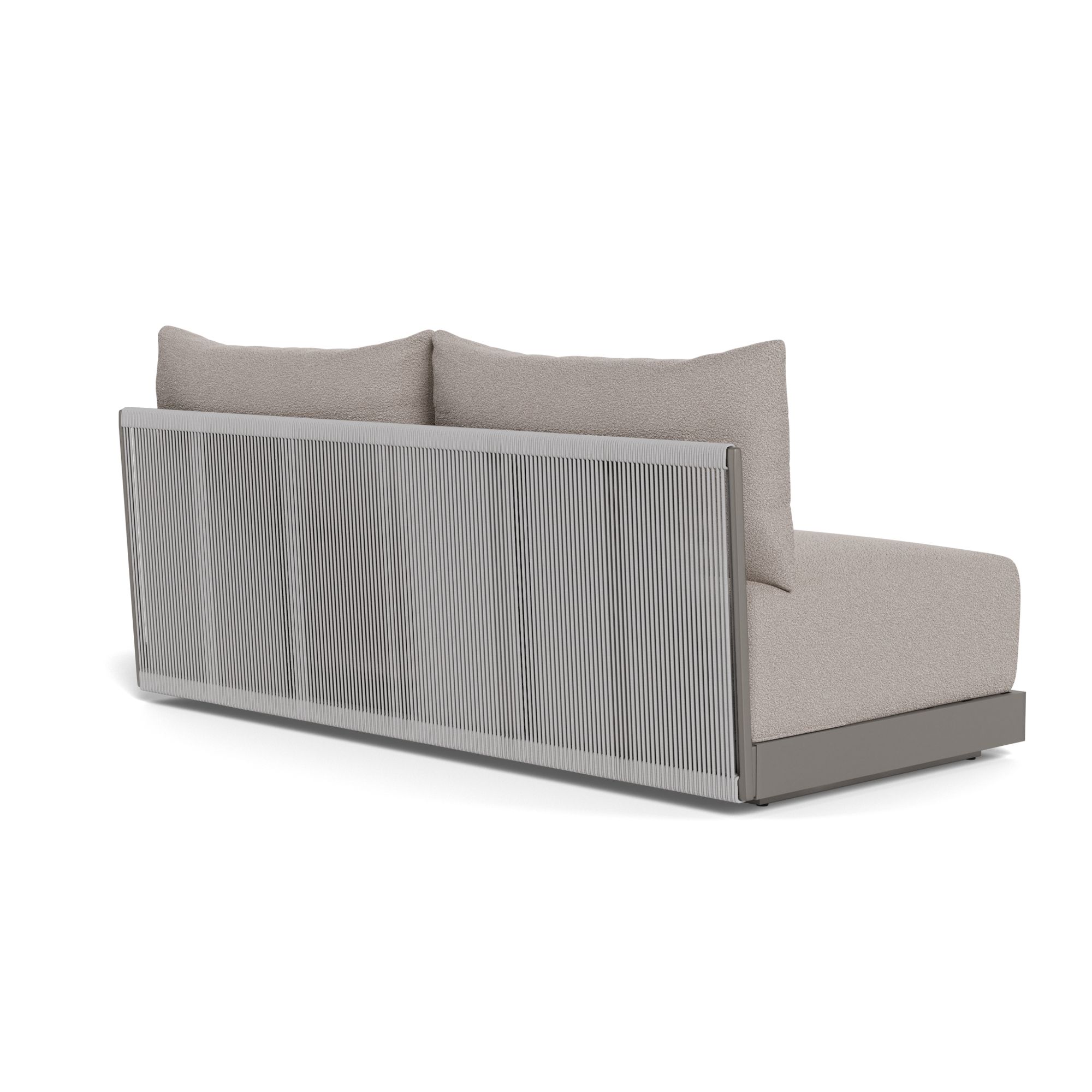 Harbour Antigua 2 Seat Armless Sofa - Aluminum Taupe, Riviera Stone, Rope Light Gray