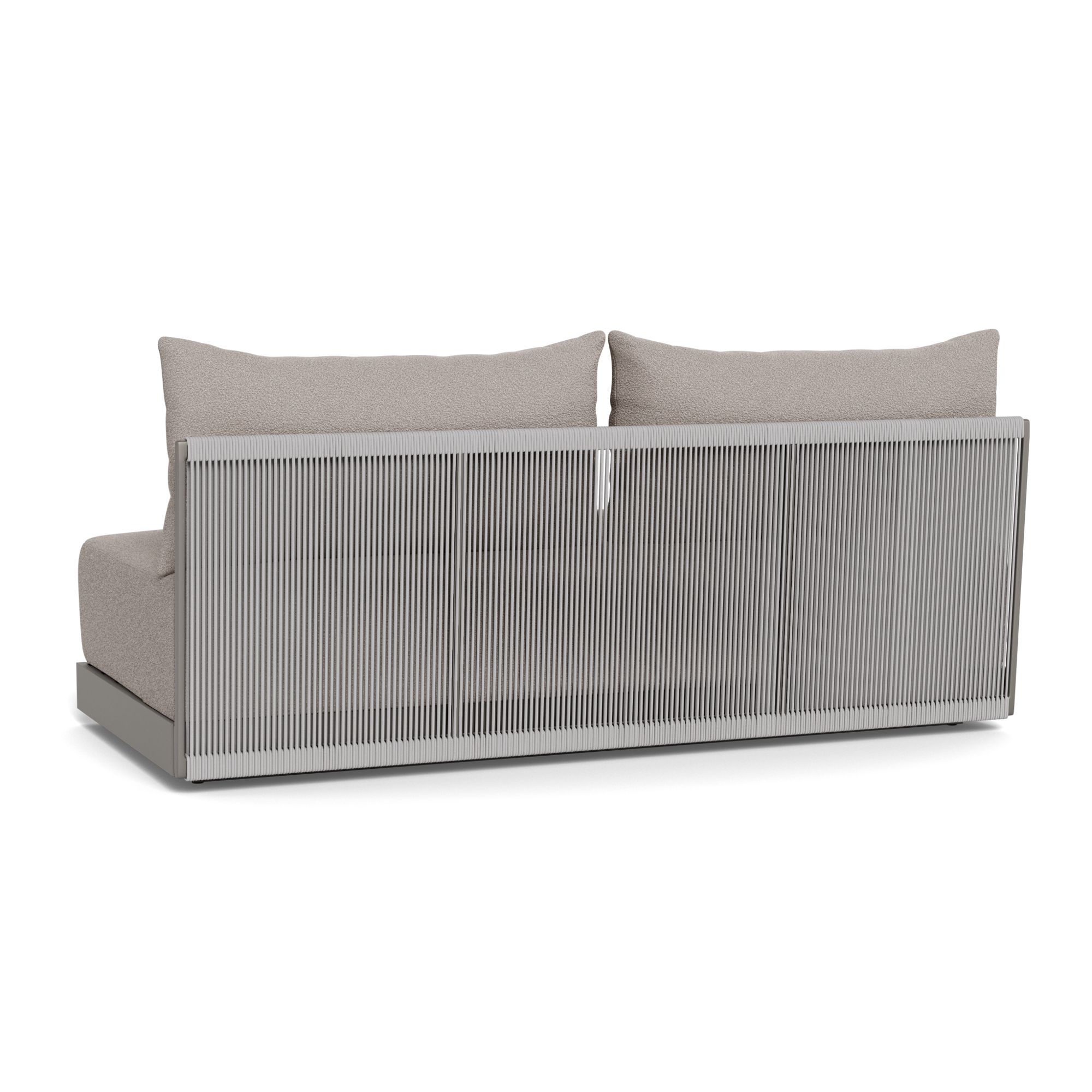 Harbour Antigua 2 Seat Armless Sofa - Aluminum Taupe, Riviera Stone, Rope Light Gray