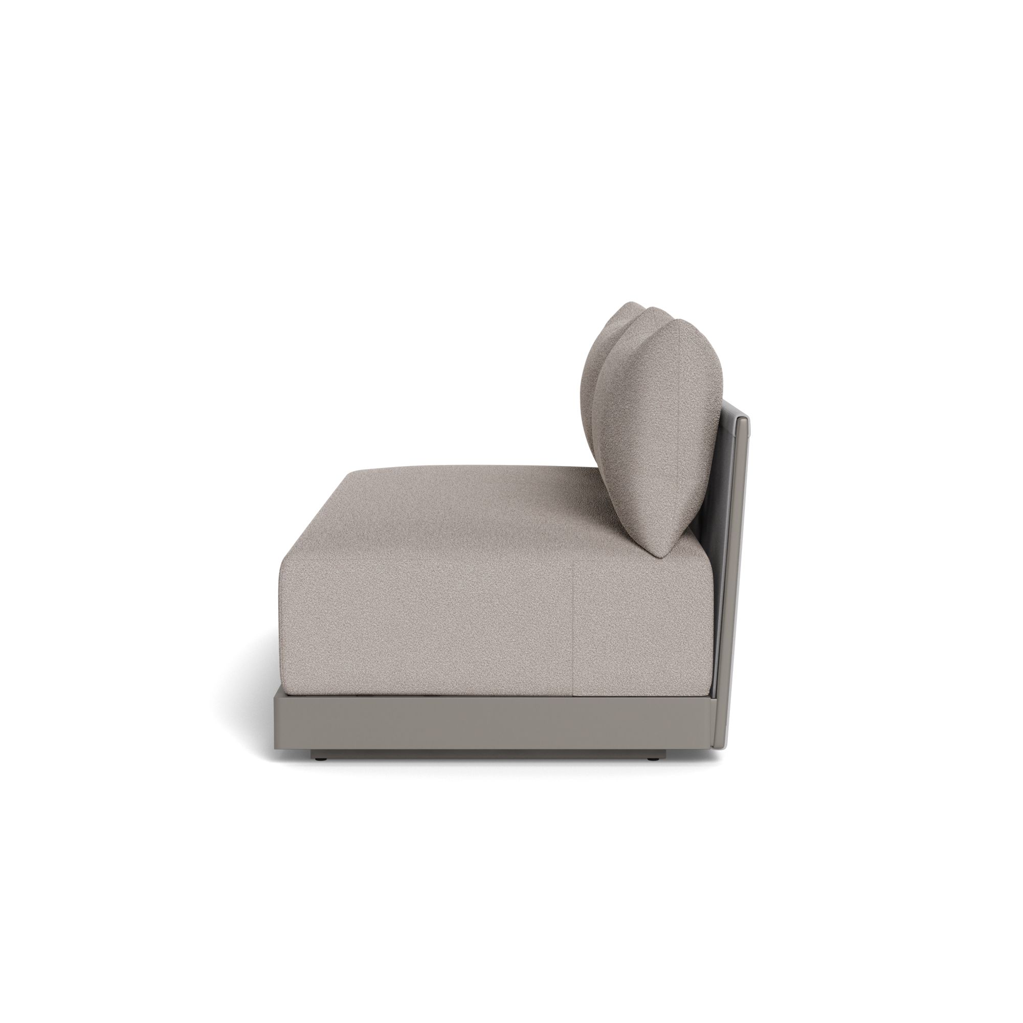 Harbour Antigua 2 Seat Armless Sofa - Aluminum Taupe, Riviera Stone, Rope Light Gray