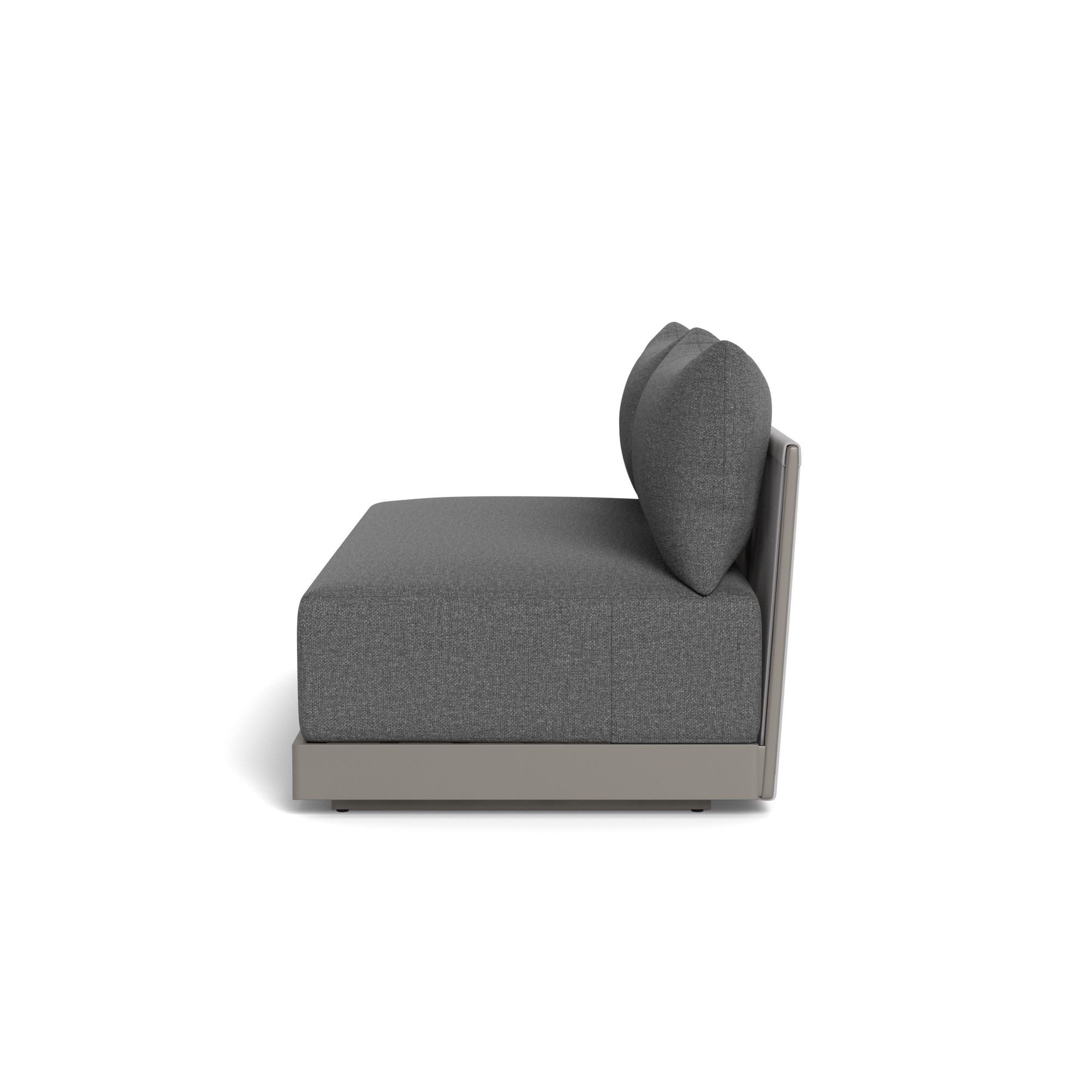 Harbour Antigua 2 Seat Armless Sofa - Aluminum Taupe, Siesta Slate, Rope Light Gray