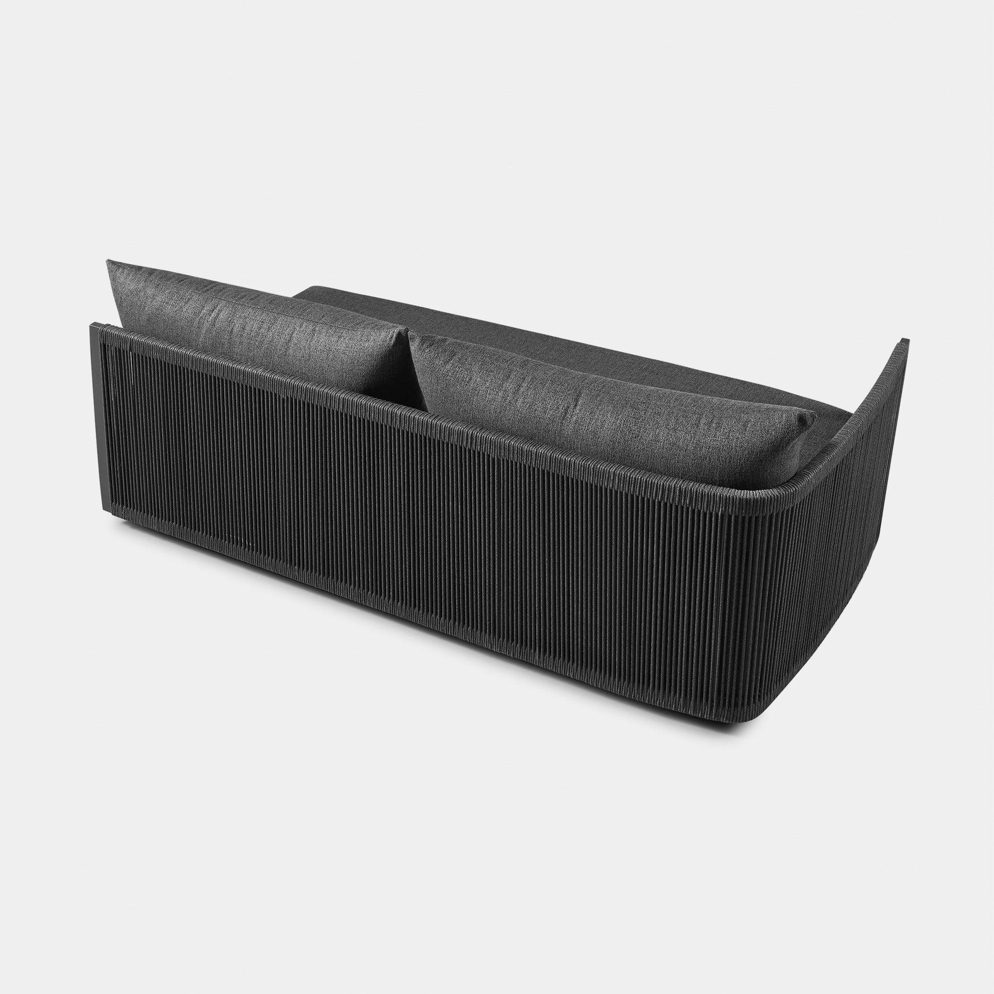 Harbour Antigua 2 Seat 1 Arm Left - Aluminum Asteroid, Siesta Slate, Rope Dark Gray