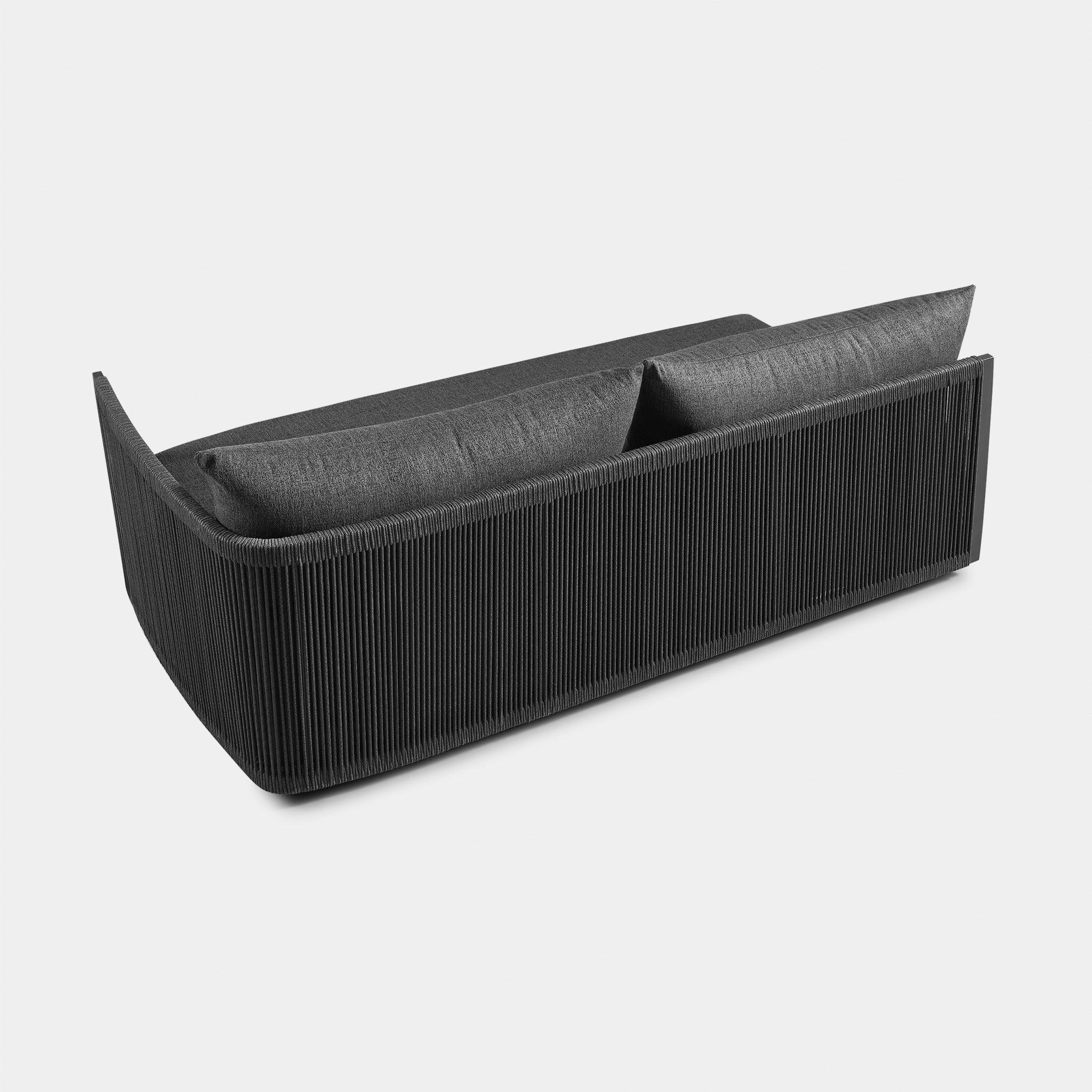 Harbour Antigua 2 Seat 1 Arm Right - Aluminum Asteroid, Lisos Grafito, Rope Dark Gray