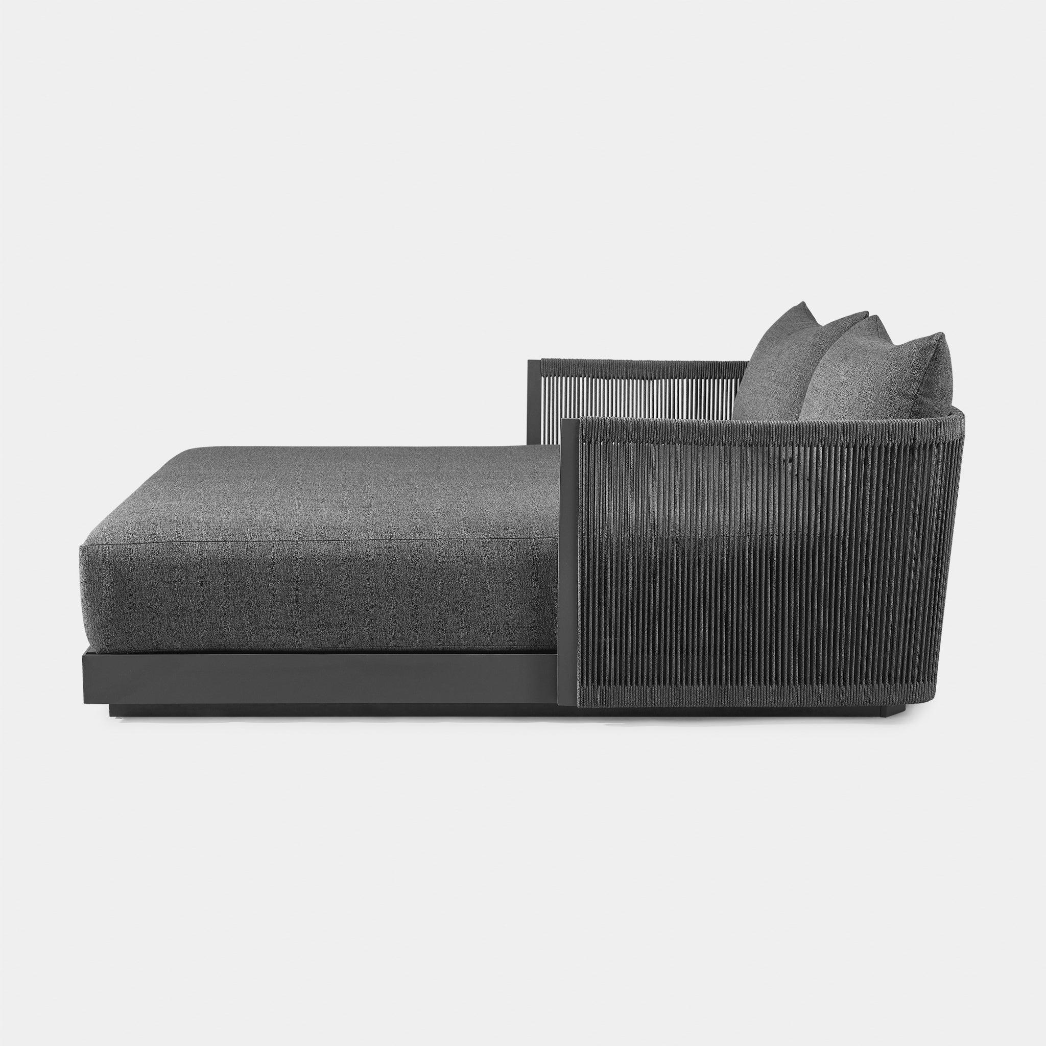 Harbour Antigua Daybed - Aluminum Asteroid, Lisos Grafito, Rope Dark Gray