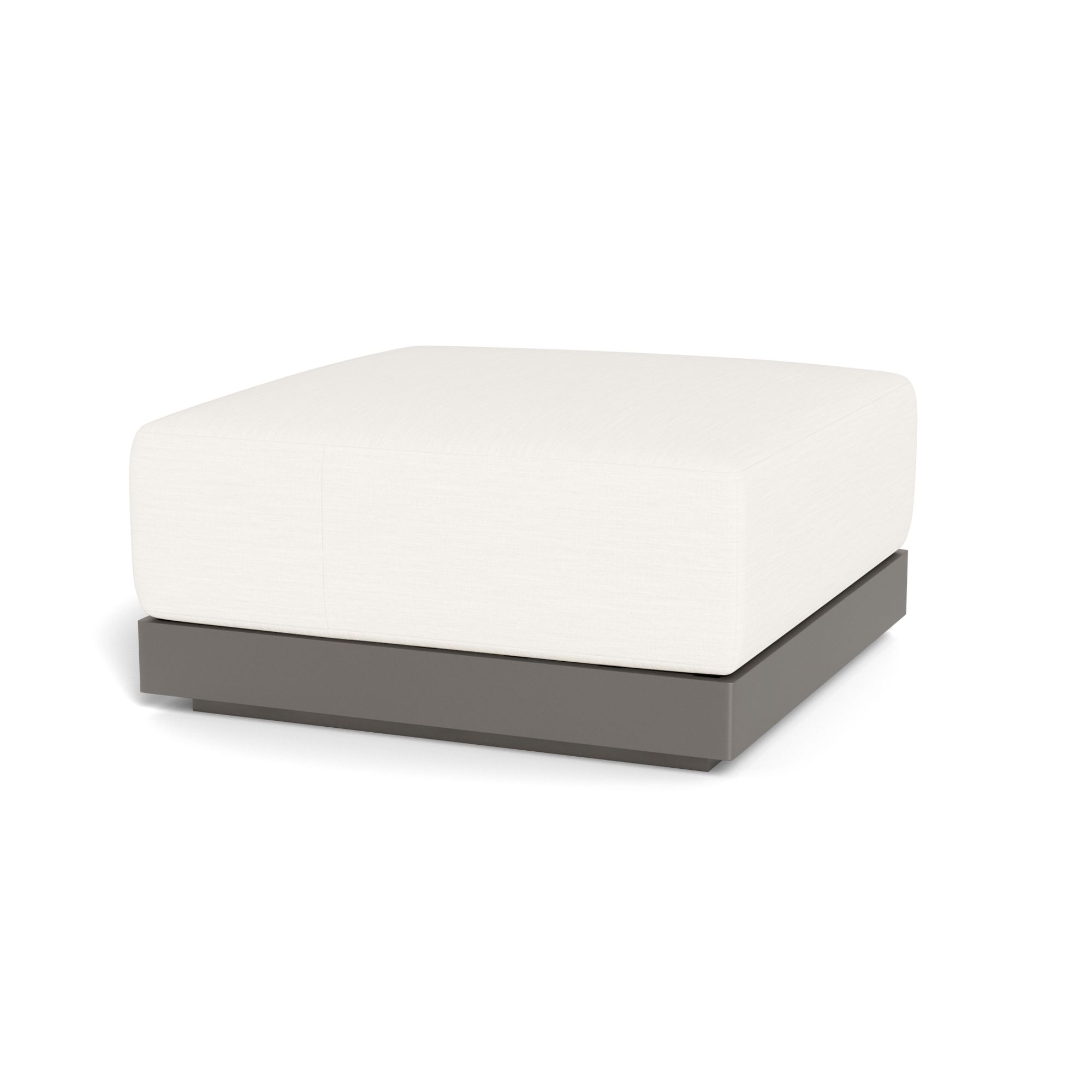 Harbour Antigua Ottoman - Aluminum Taupe, Panama Blanco