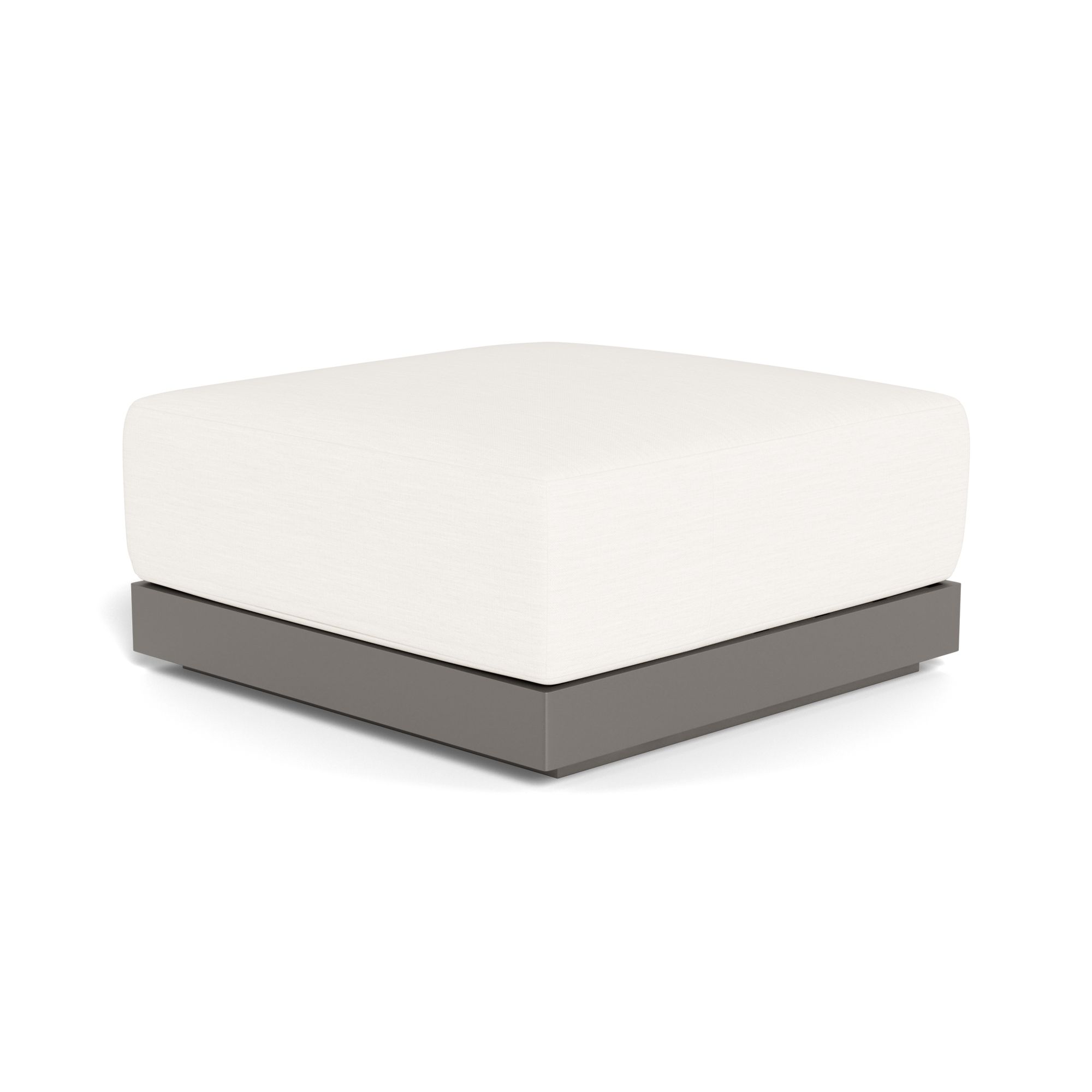 Harbour Antigua Ottoman - Aluminum Taupe, Panama Blanco