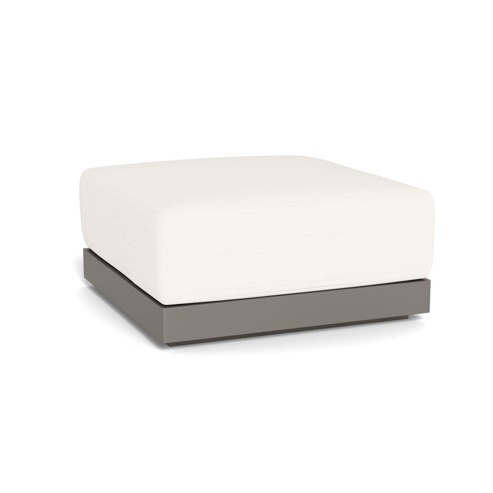 Harbour Antigua Ottoman - Aluminum Taupe, Panama Blanco