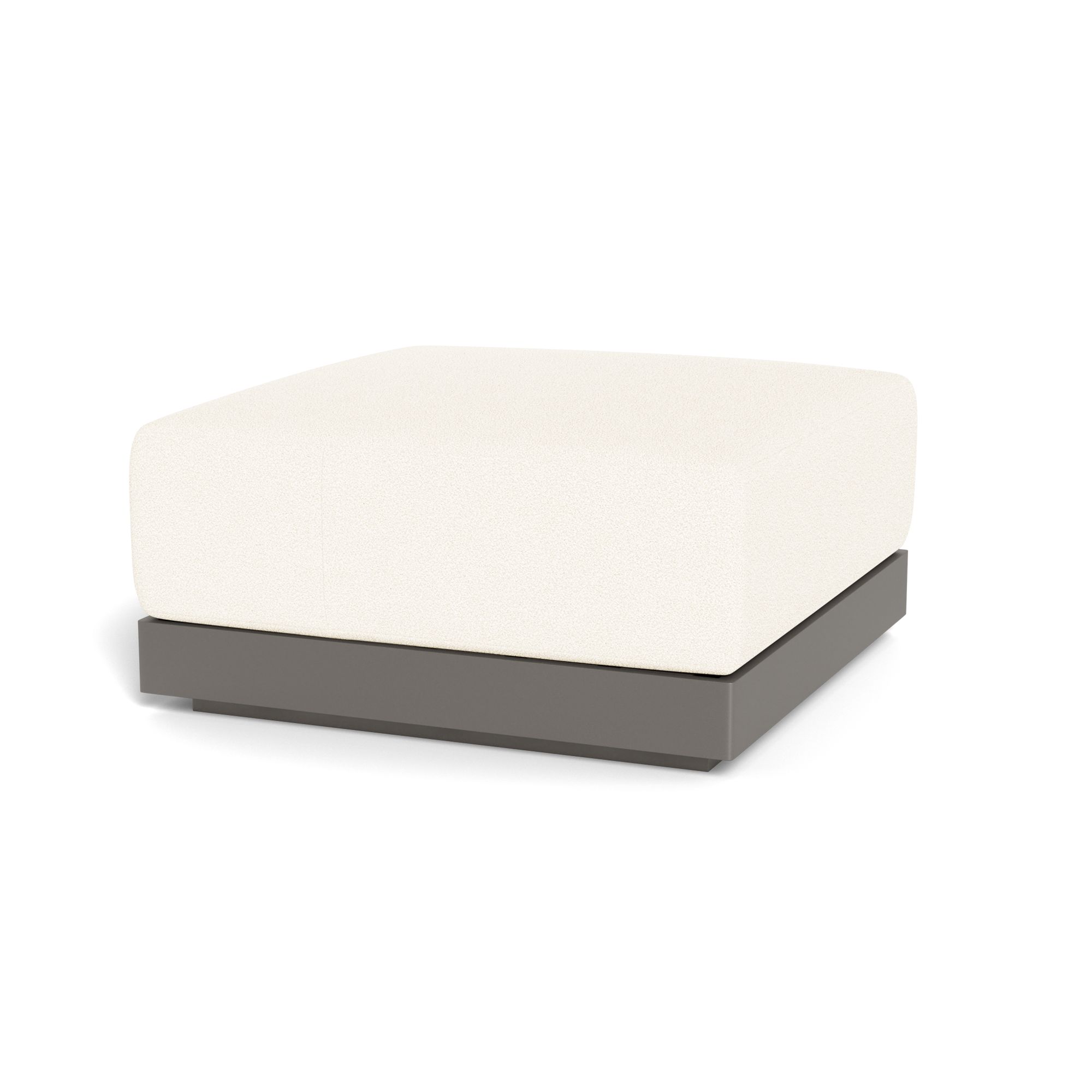 Harbour Antigua Ottoman - Aluminum Taupe, Riviera Ivory