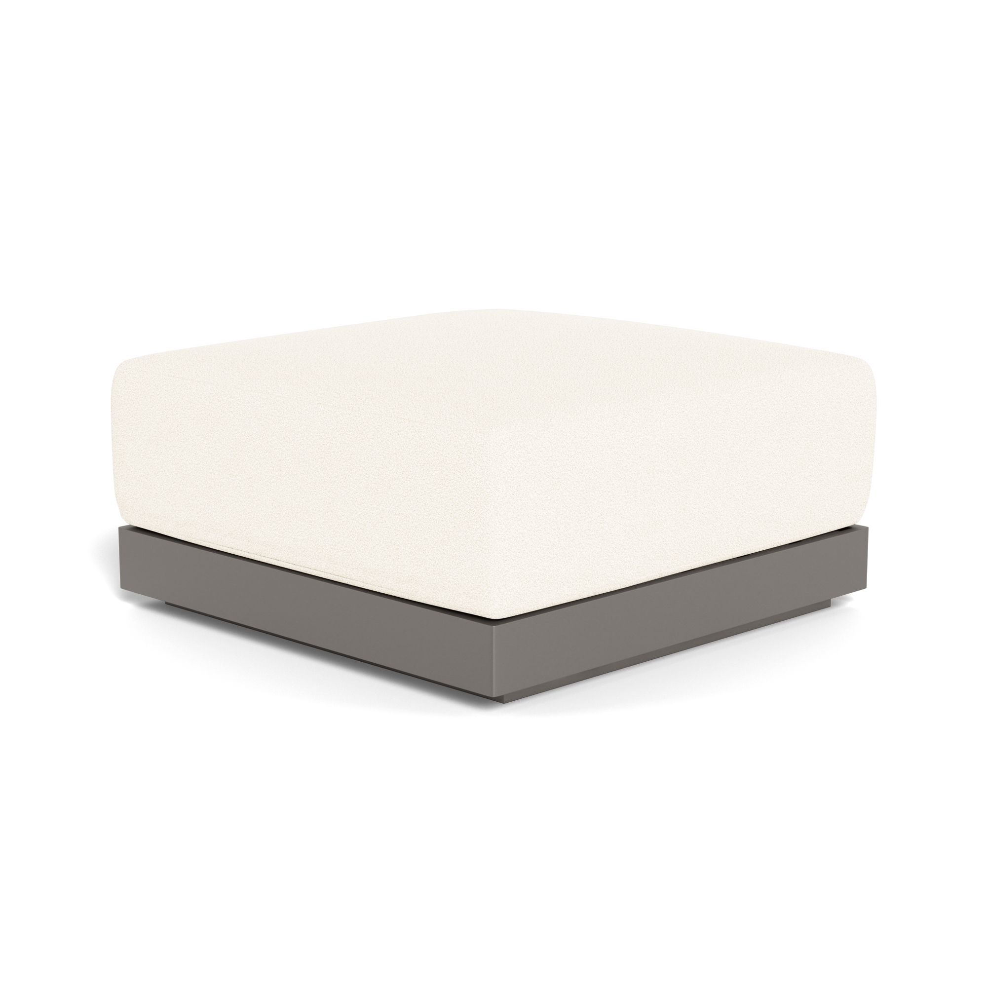 Harbour Antigua Ottoman - Aluminum Taupe, Riviera Ivory